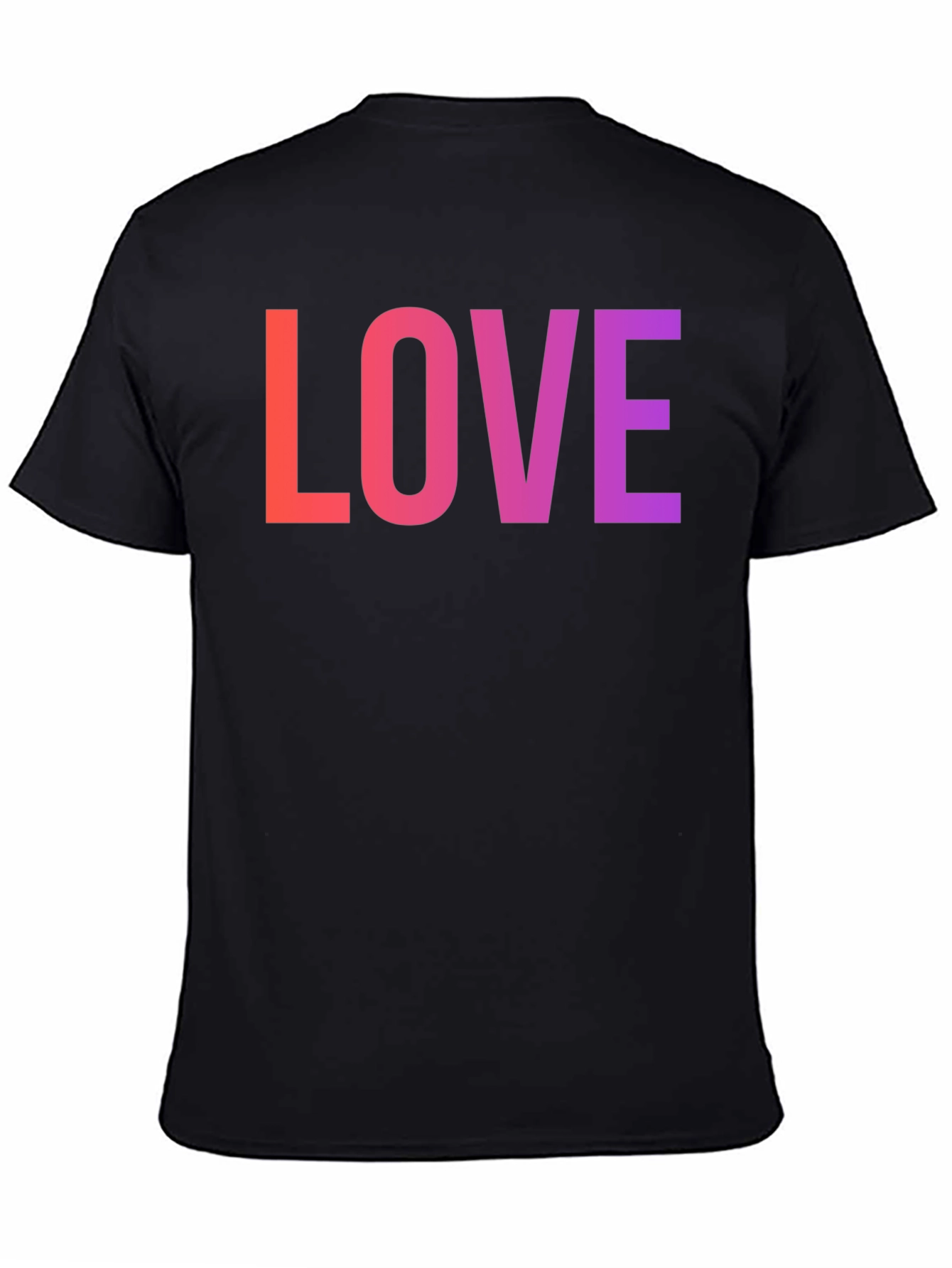 Black LOVE Graphic Tee - Gradient Word Design view 4