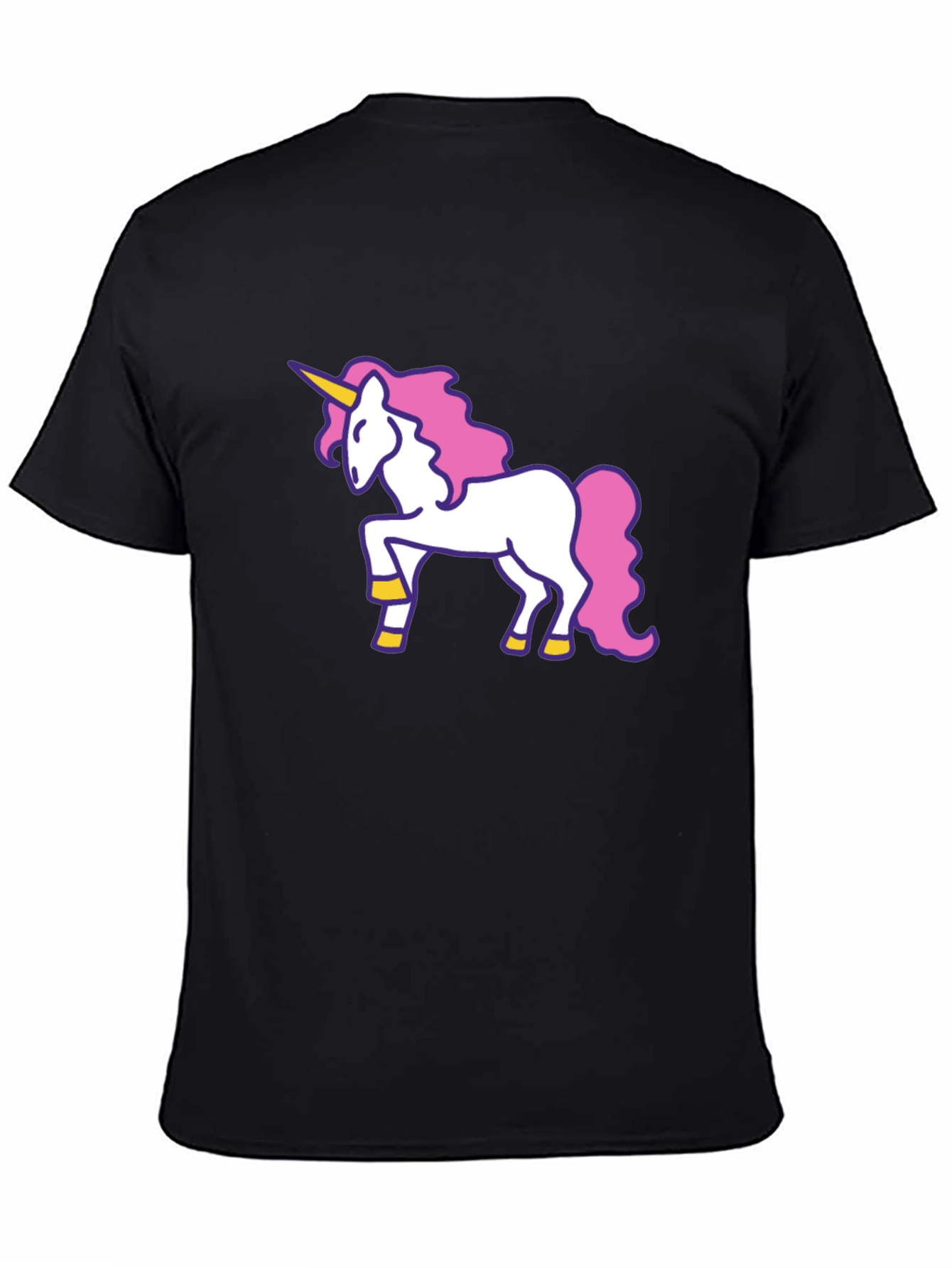 Black Unicorn Graphic Tee - Black Cotton T-Shirt view 4