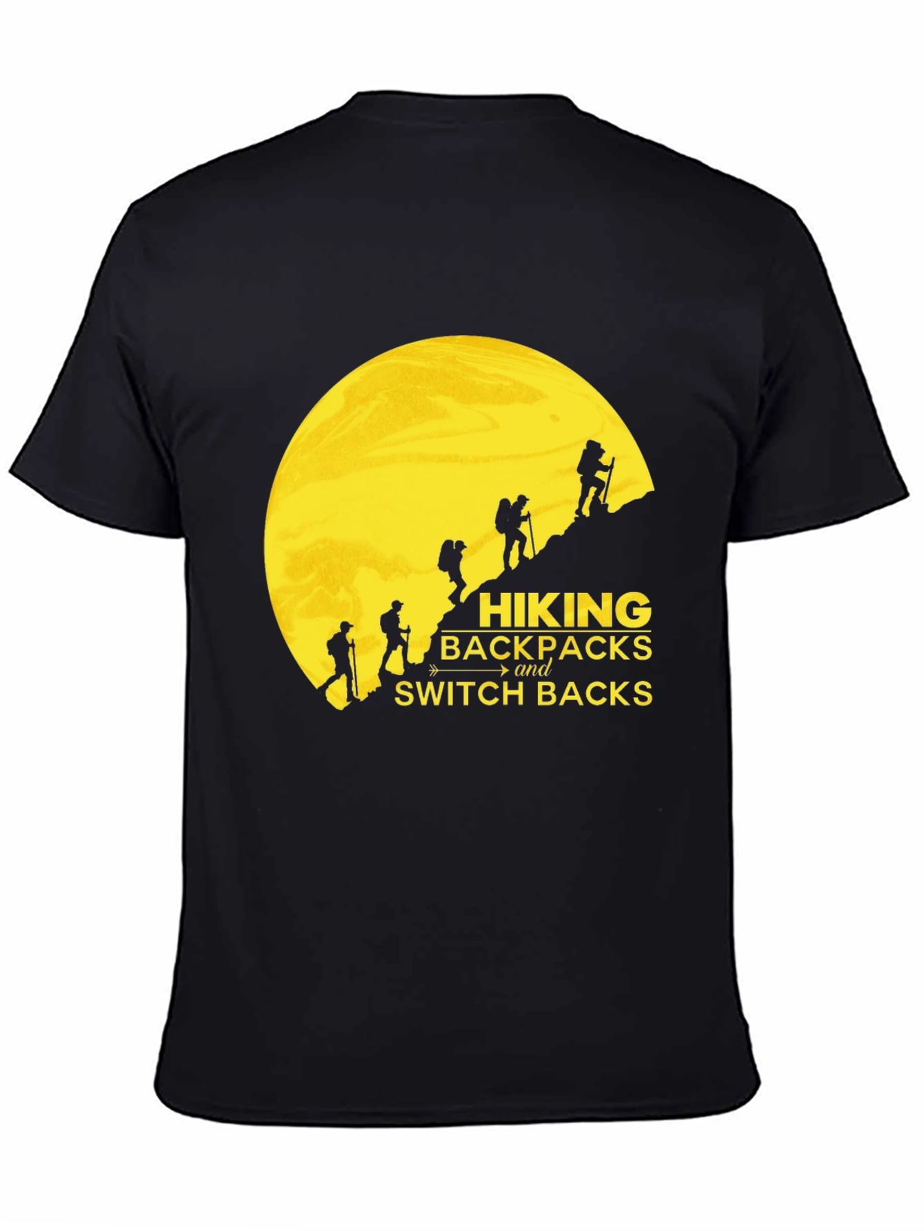 Black Hiking Backpacks and Switchbacks Black T-Shirt view 4