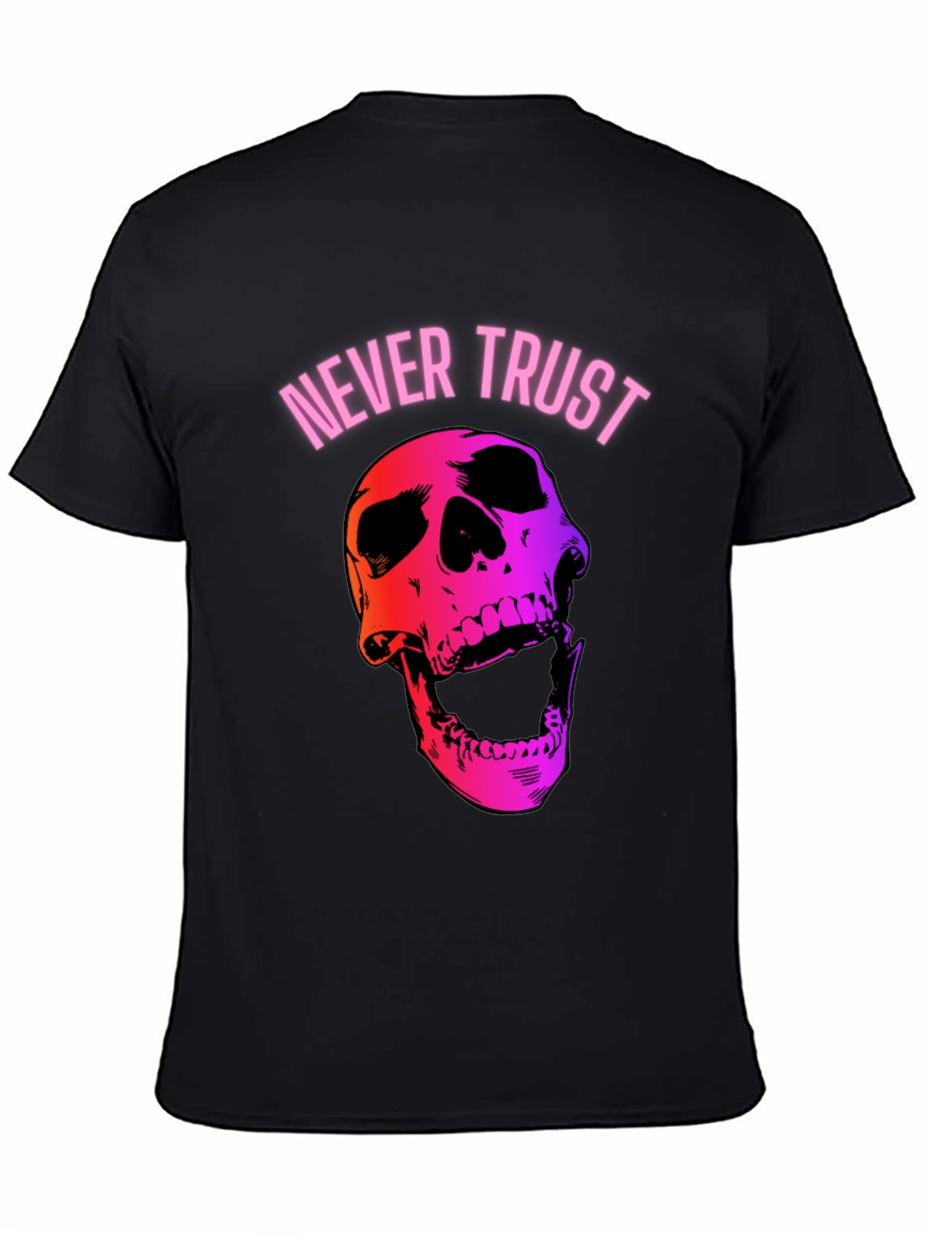 Black Never Trust Skull Graphic Tee view 4