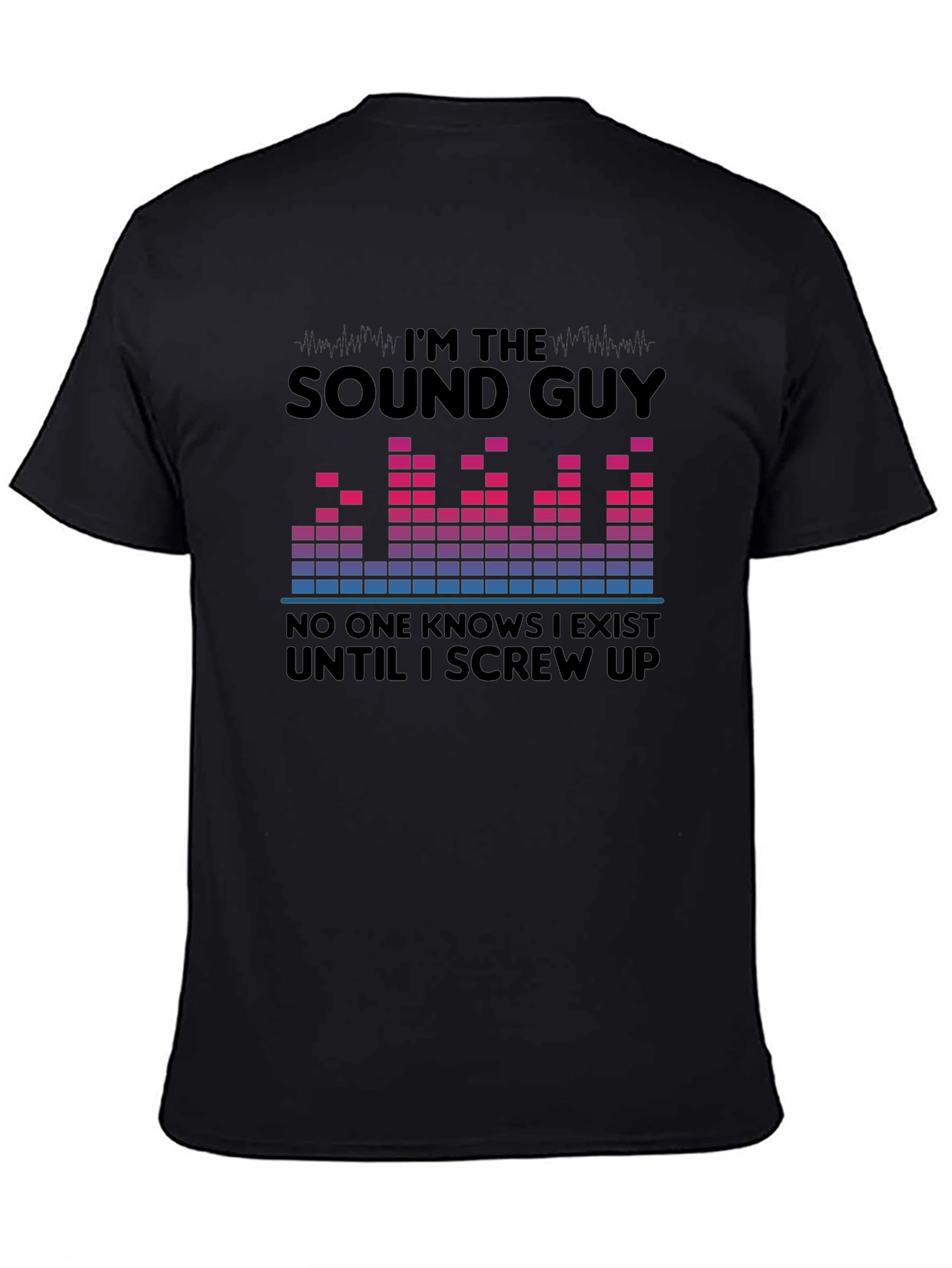 Black Sound Guy T-Shirt - Funny Audio Engineer Tee view 4