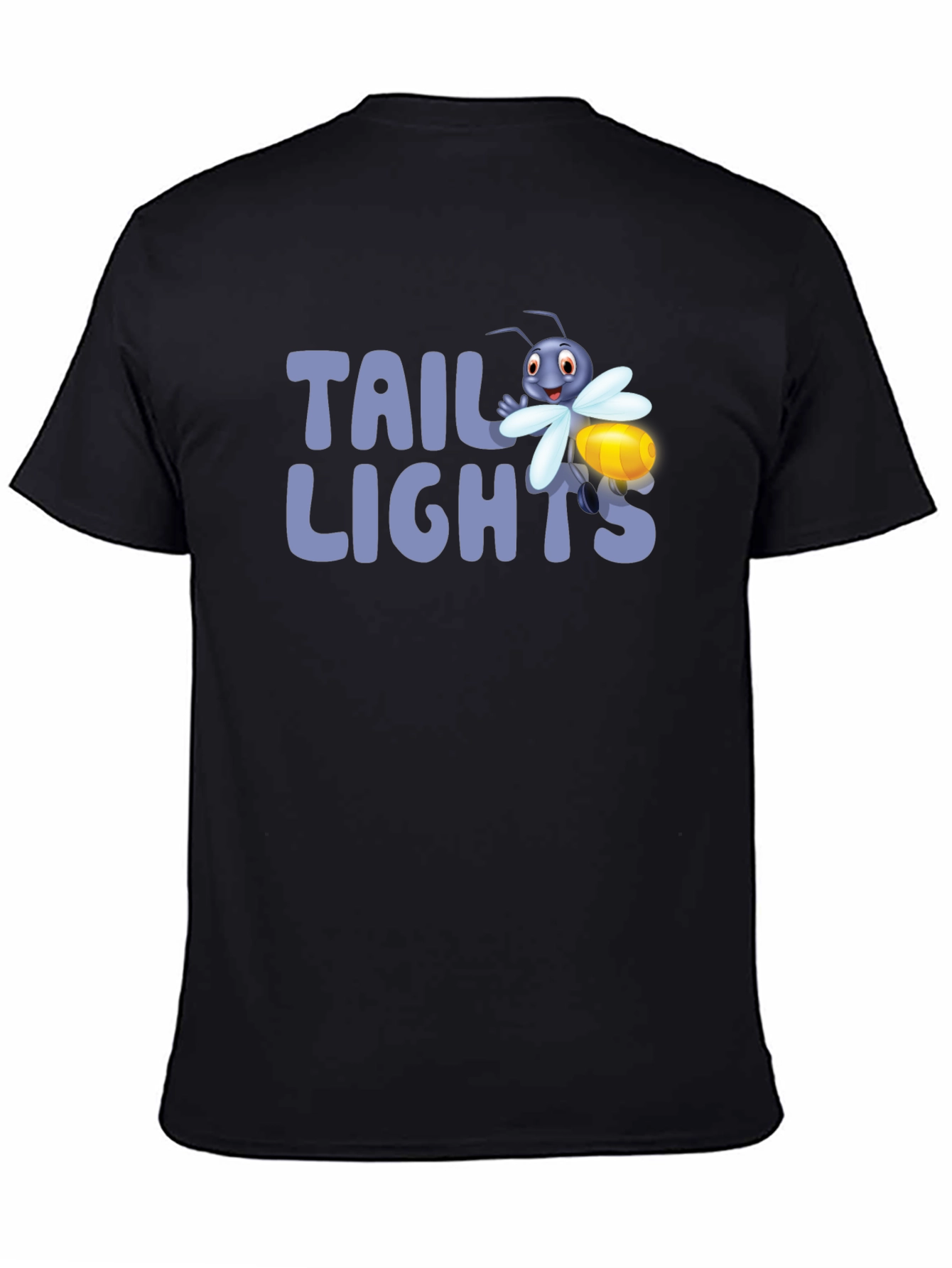 Black Tail Lights Firefly Graphic Tee - Black Cotton T-Shirt view 4