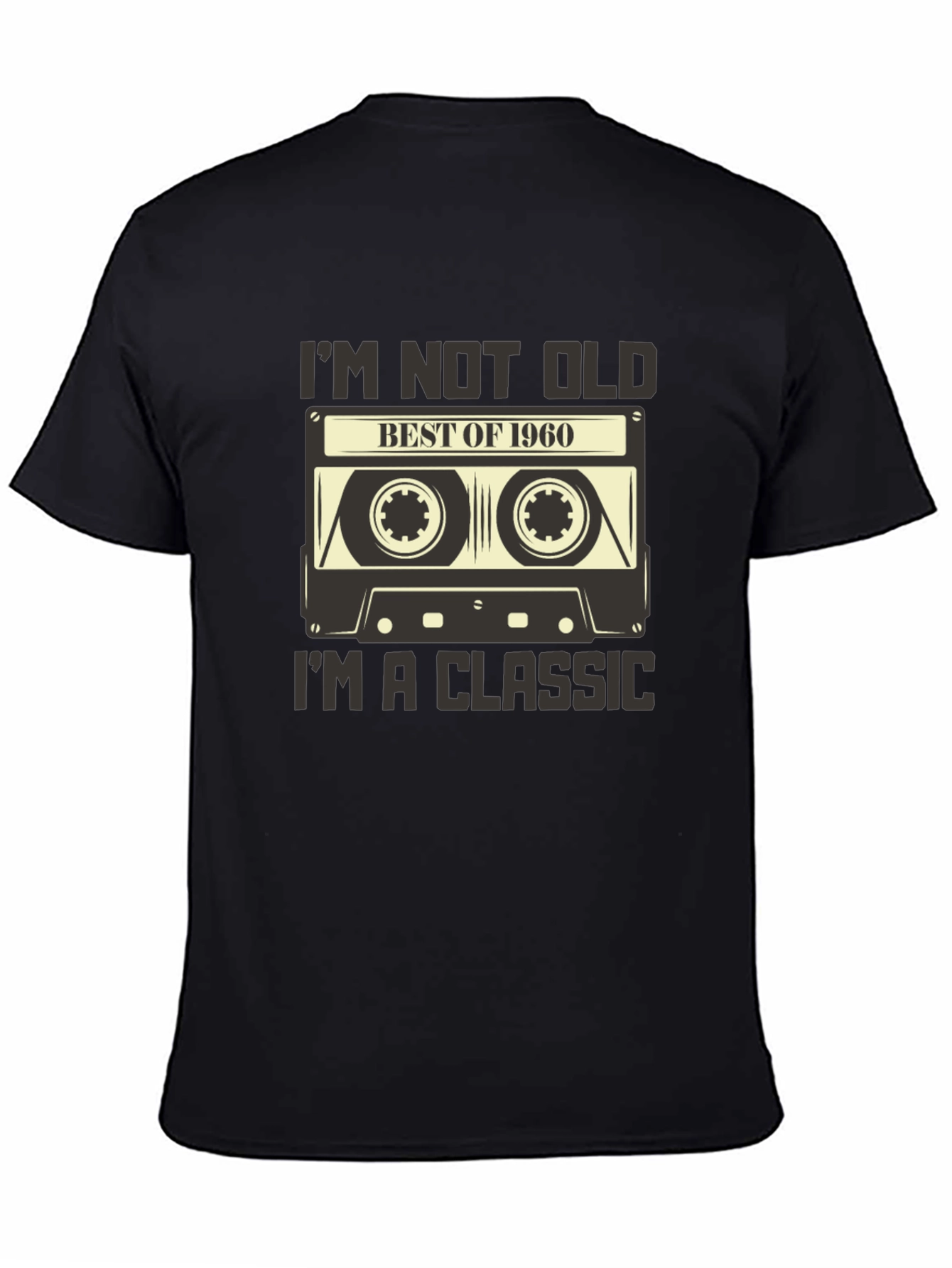 Black Vintage 1960 Cassette Tape Graphic T-Shirt view 4