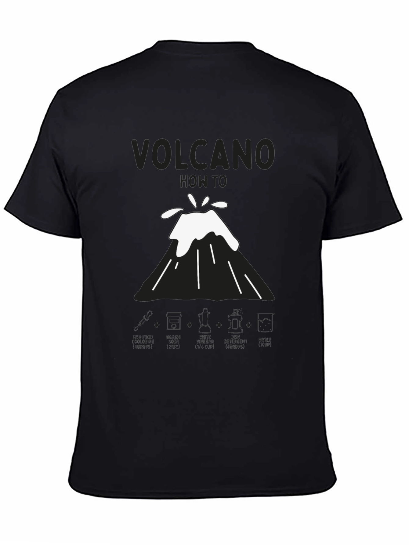 Black Volcano How-To Men's Black T-Shirt view 4