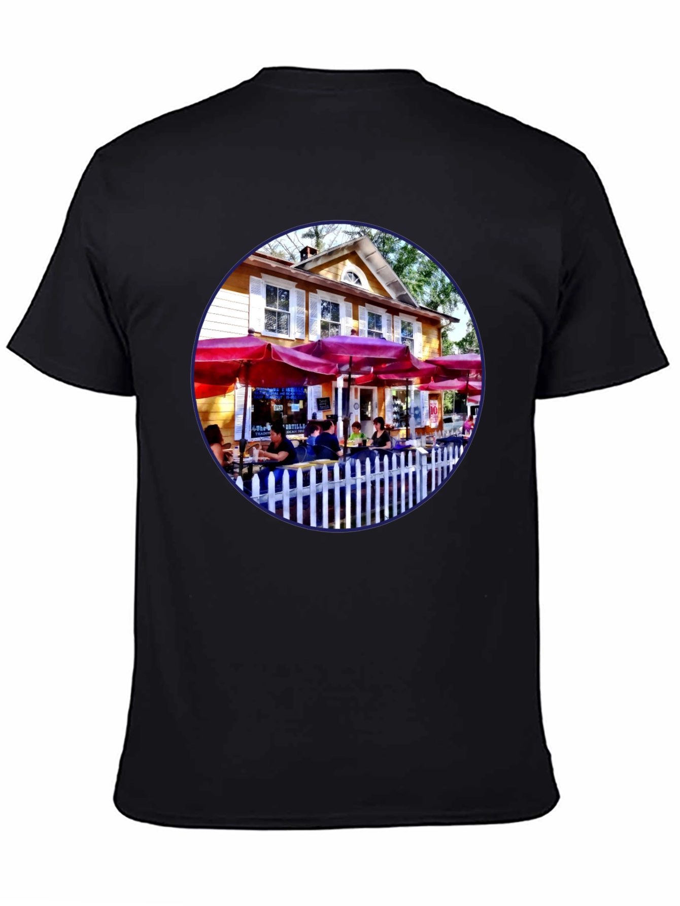 Black Restaurant Patio Graphic Tee - Black view 4