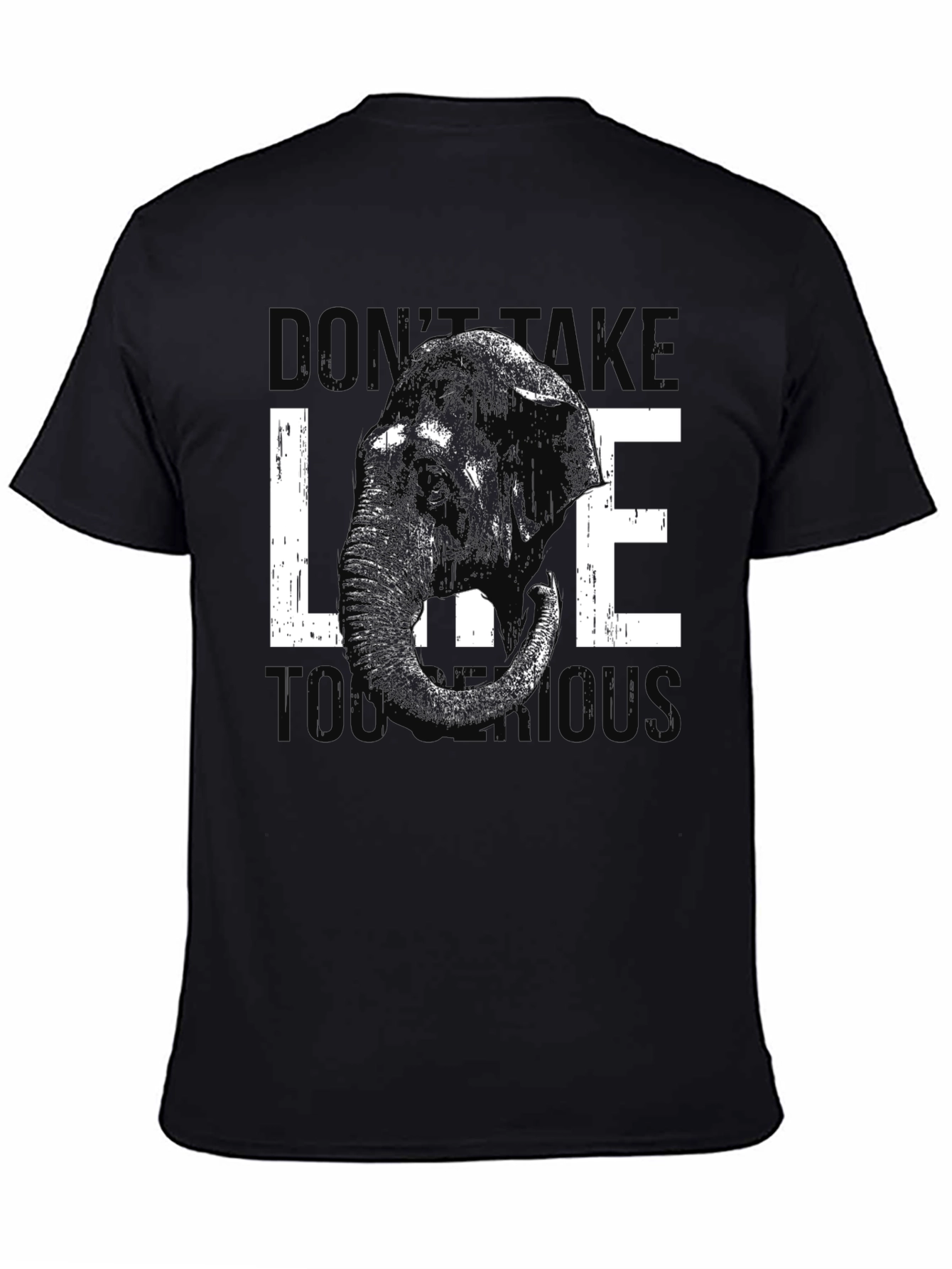 Black Elephant Graphic Tee - Don't Take Life Too Serious view 4