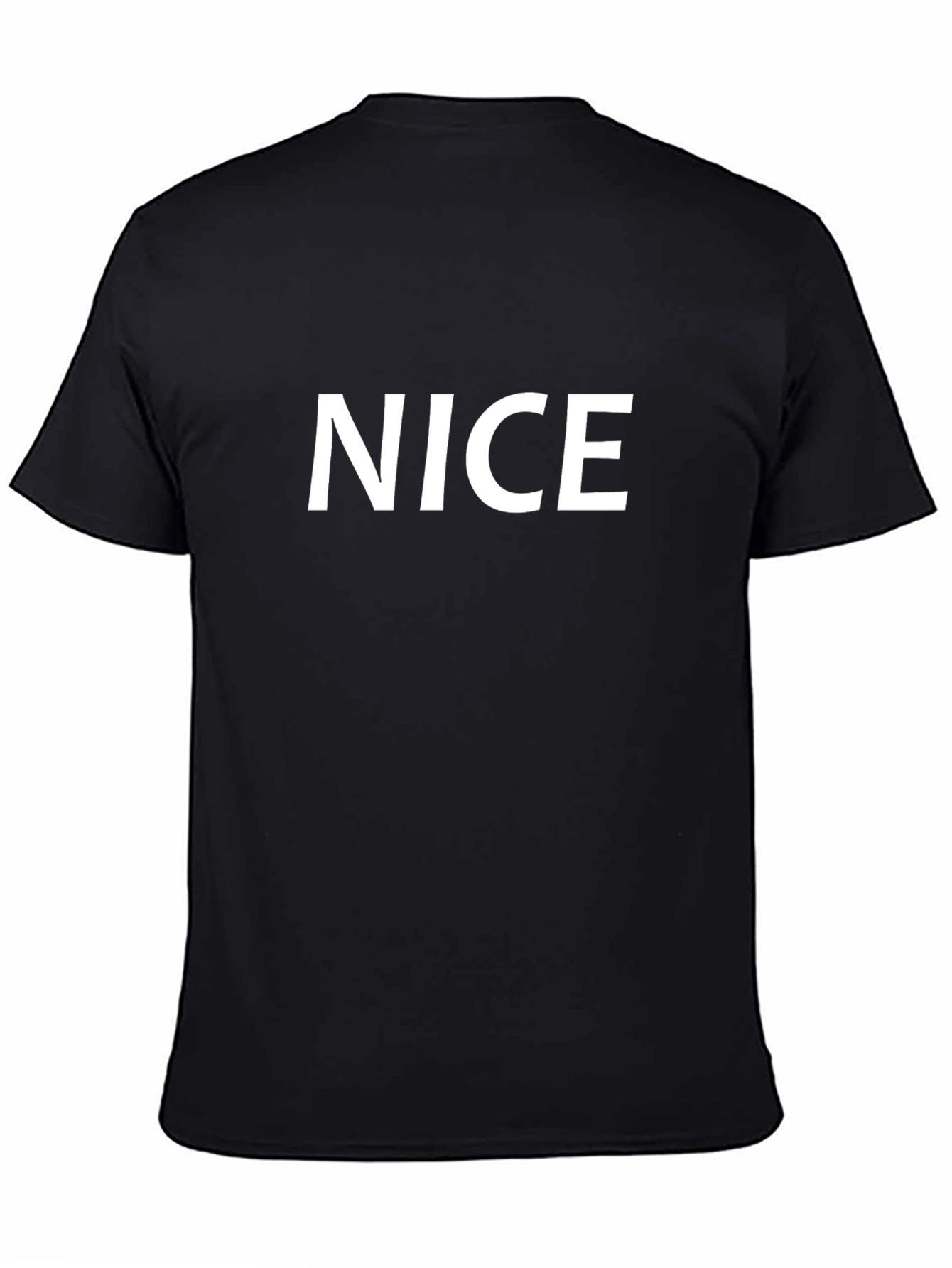 Black NICE Text Black T-Shirt - Unisex view 4