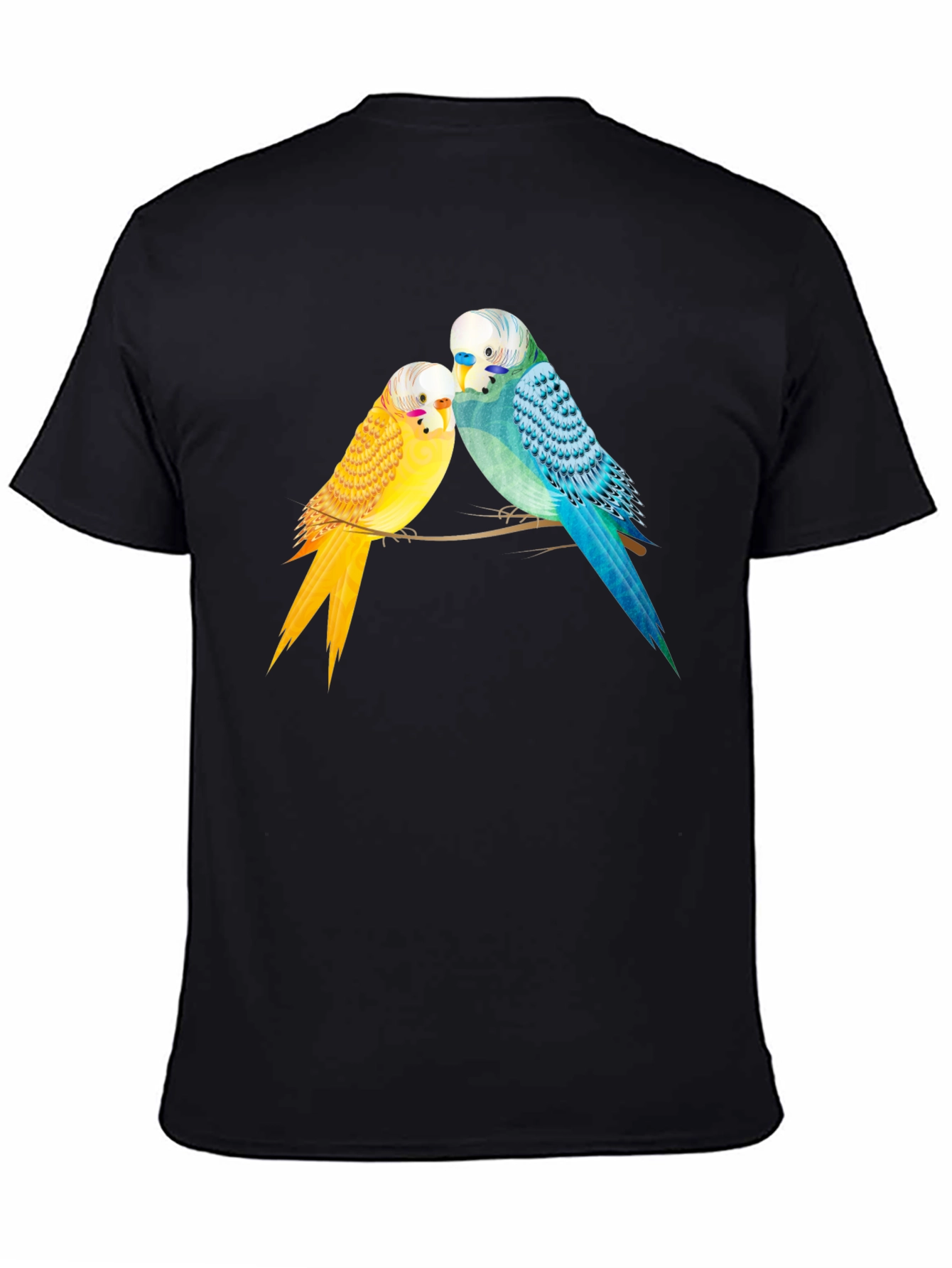 Black Budgie Bird Graphic Tee -  Cute Parakeet Lovers T-Shirt view 4