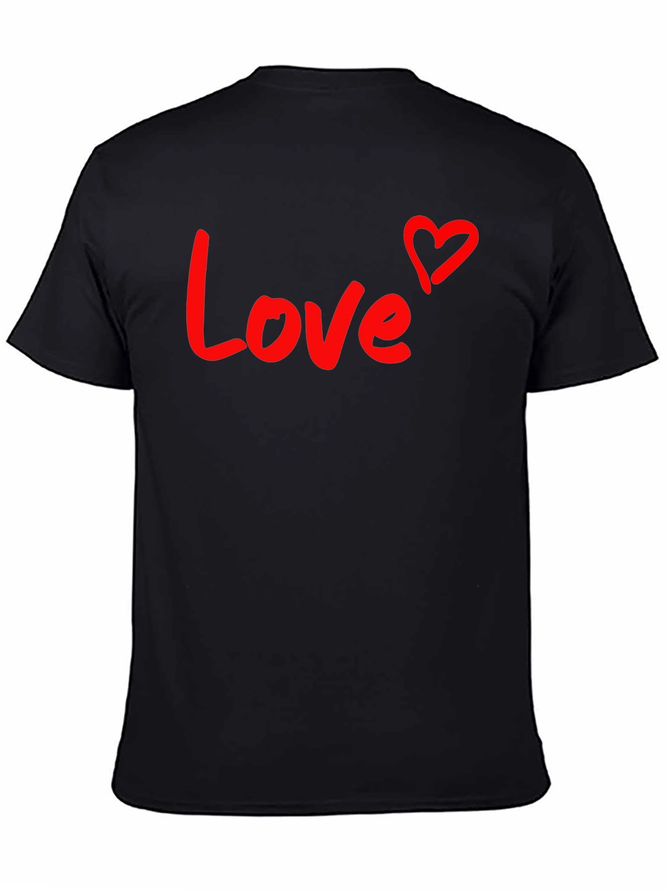 Black Love Heart Graphic Tee - Black Cotton Blend view 4