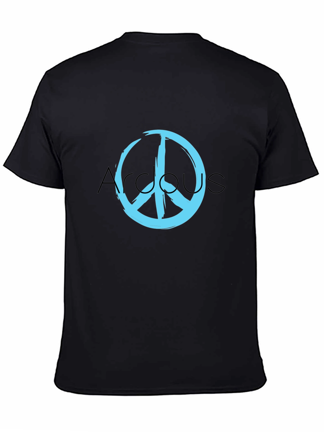 Black Peace Sign Graphic Tee - Stylish Casual Wear view 4