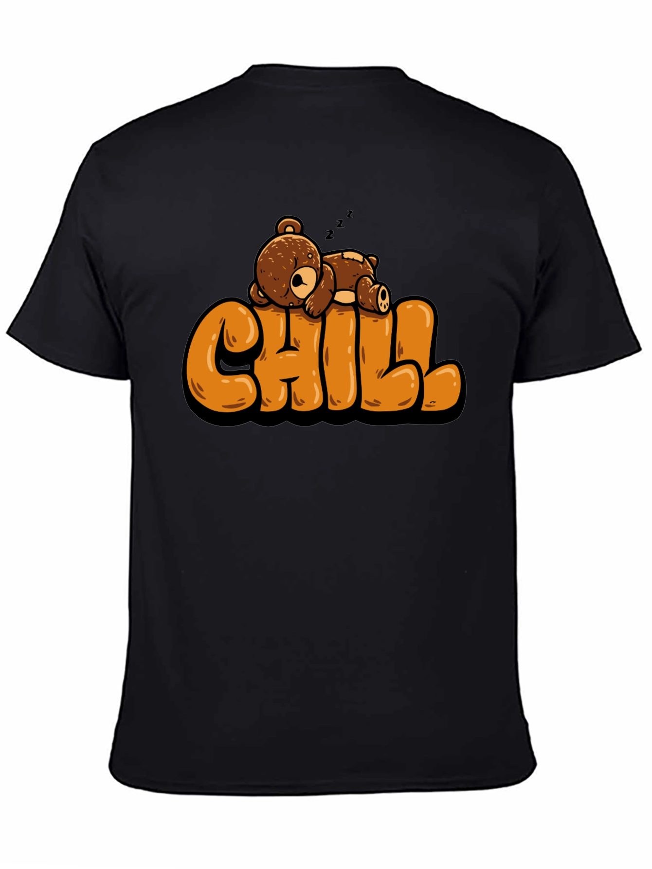 Black Chill Bear T-Shirt - Relaxed Style view 4