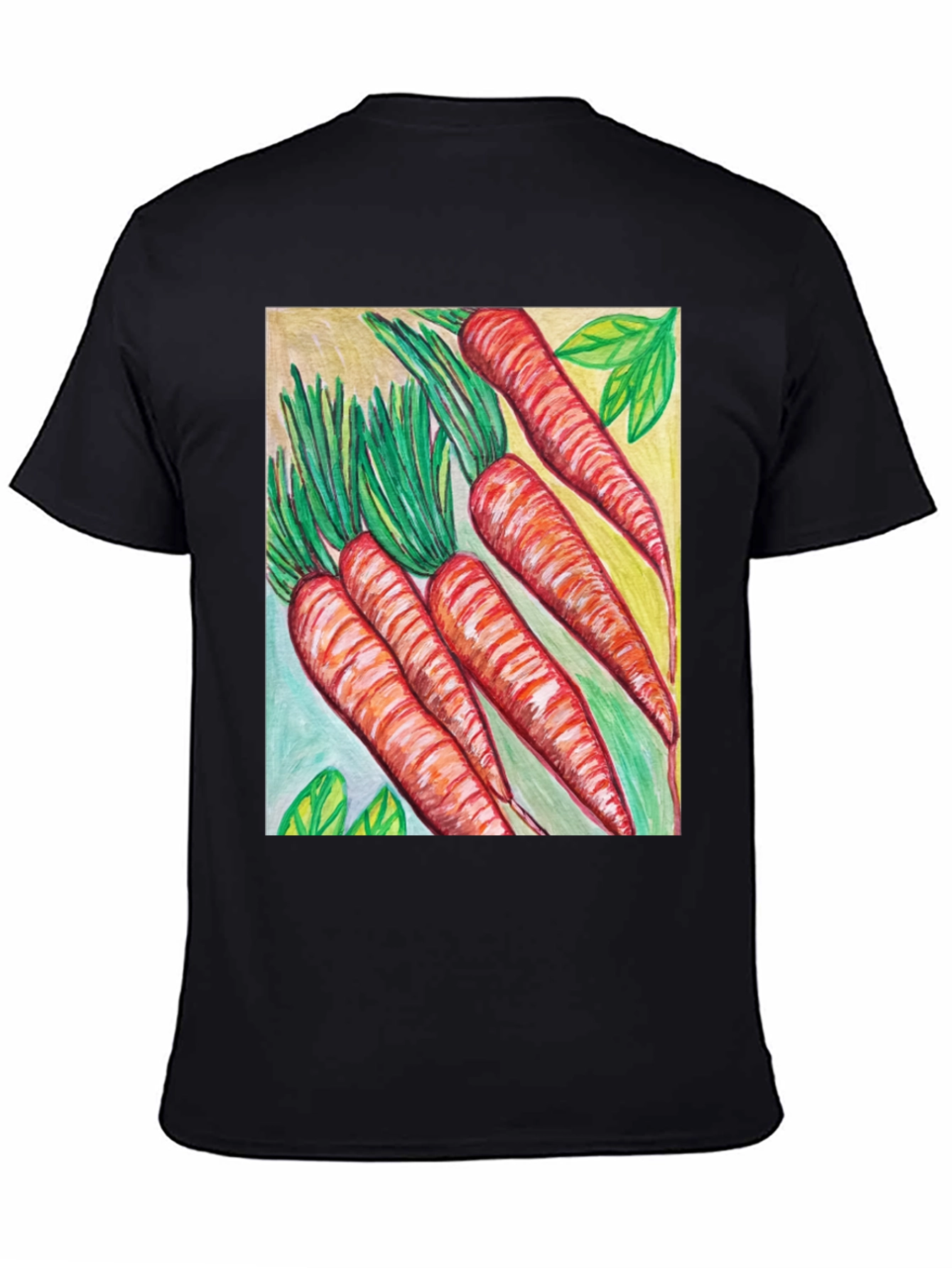 Black Carrot Art Graphic Tee - Quirky Unisex T-Shirt view 4