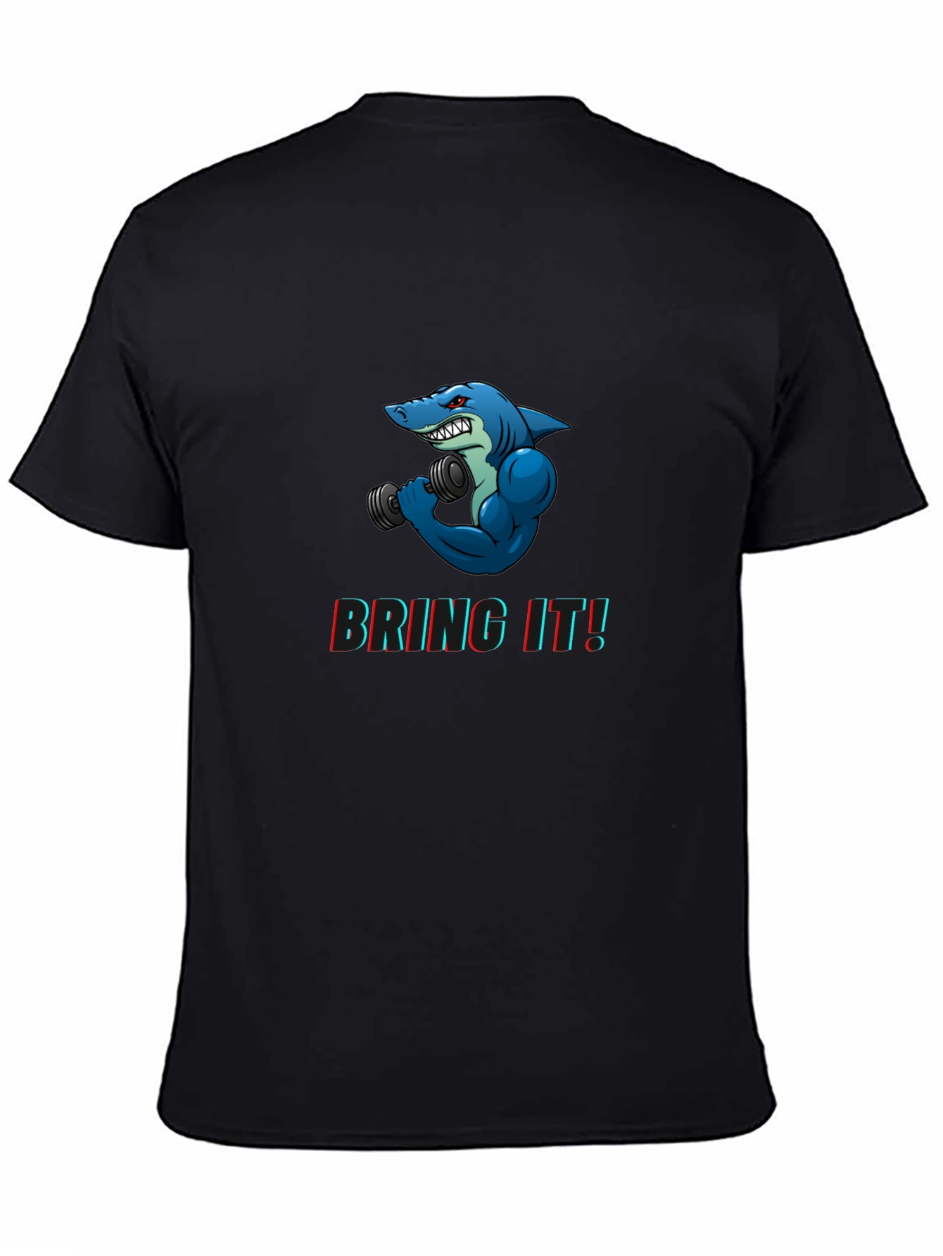 Black Shark Gym Black T-Shirt - "Bring It!" Graphic Tee view 4