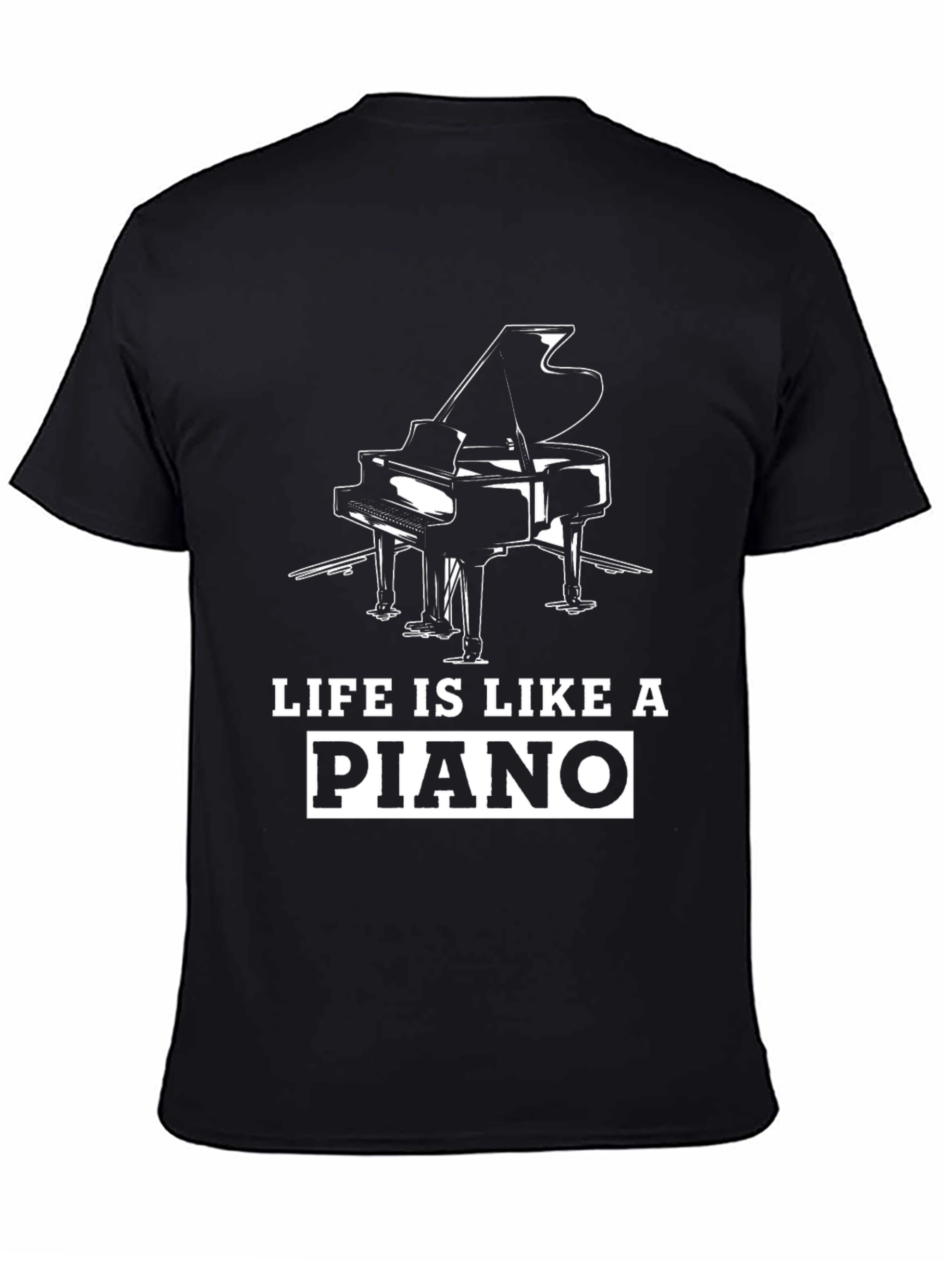 Black Life is Like a Piano Graphic Tee view 4