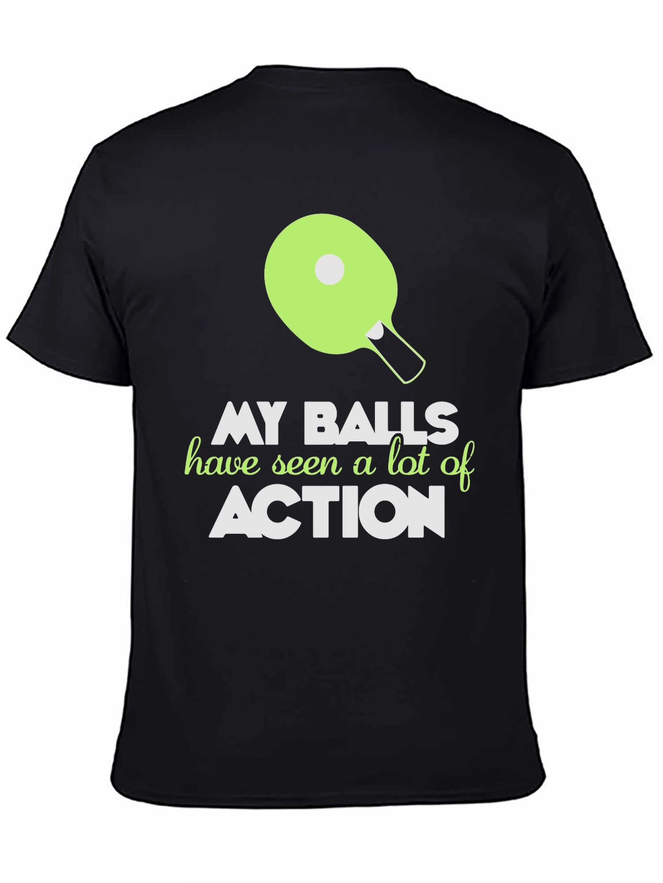 Black My Balls Have Seen Action Funny T-Shirt view 4