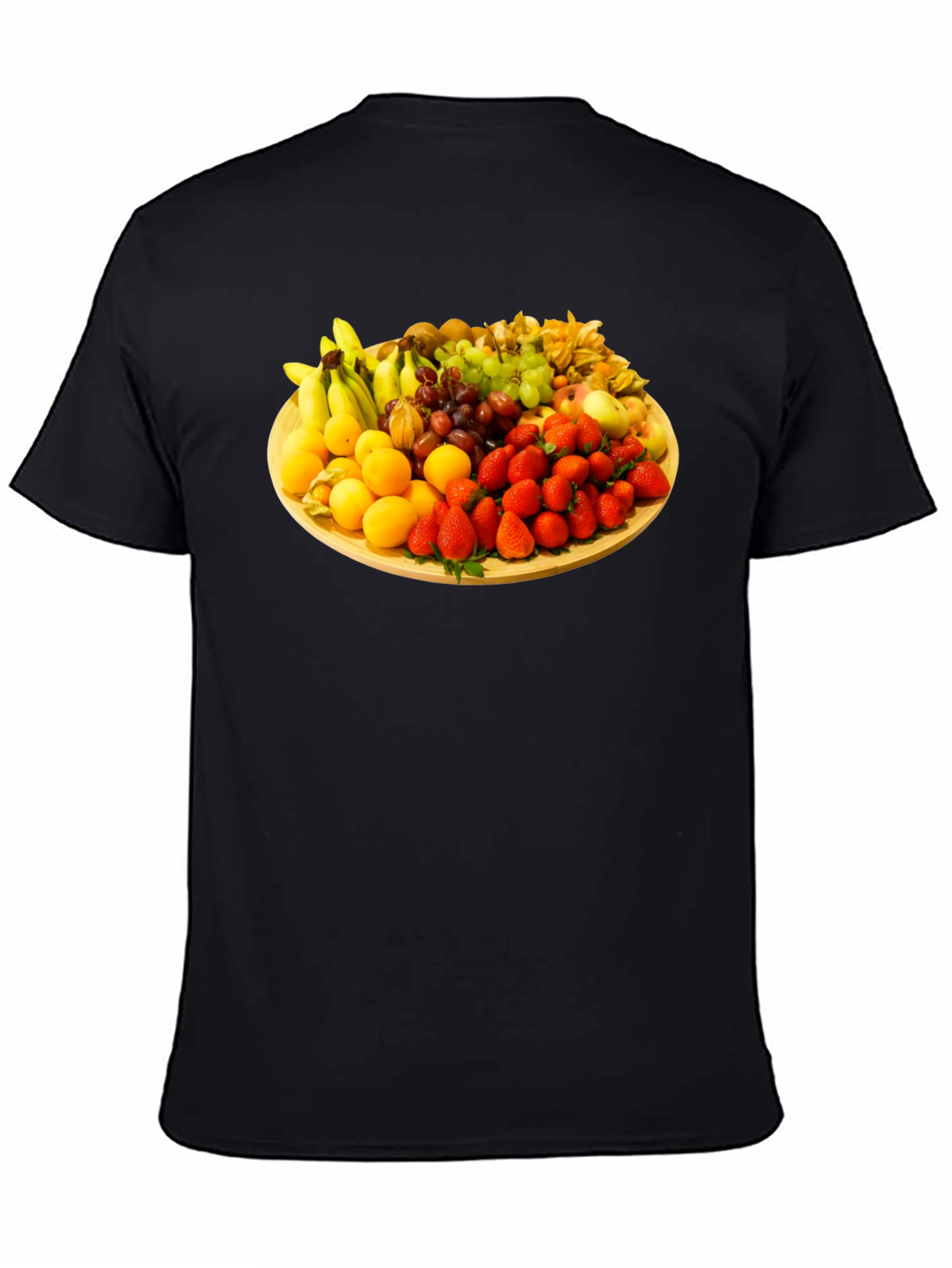 Black Fruit Platter Graphic Tee - Black Unisex T-Shirt view 4
