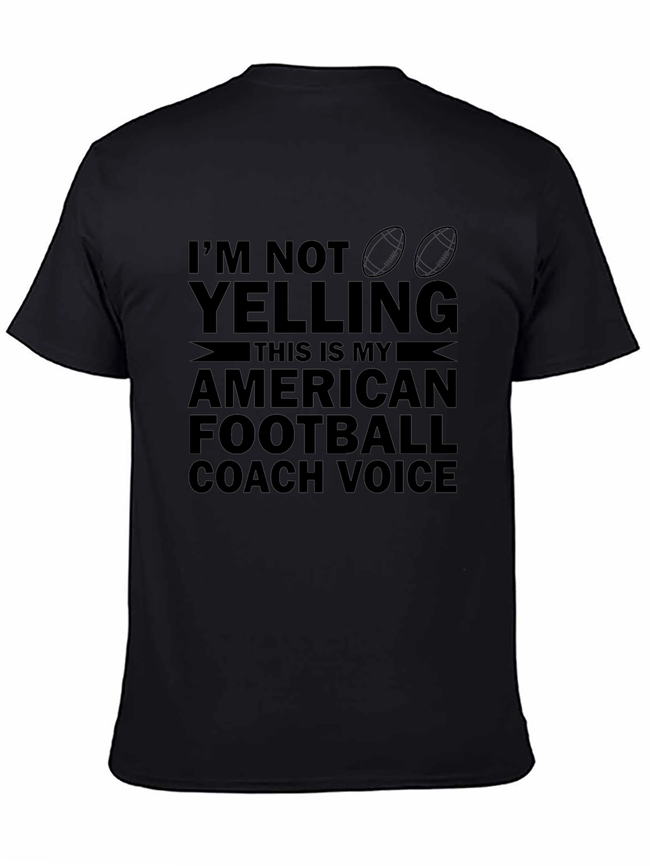 Black Football Coach Voice T-Shirt - Novelty Apparel view 4