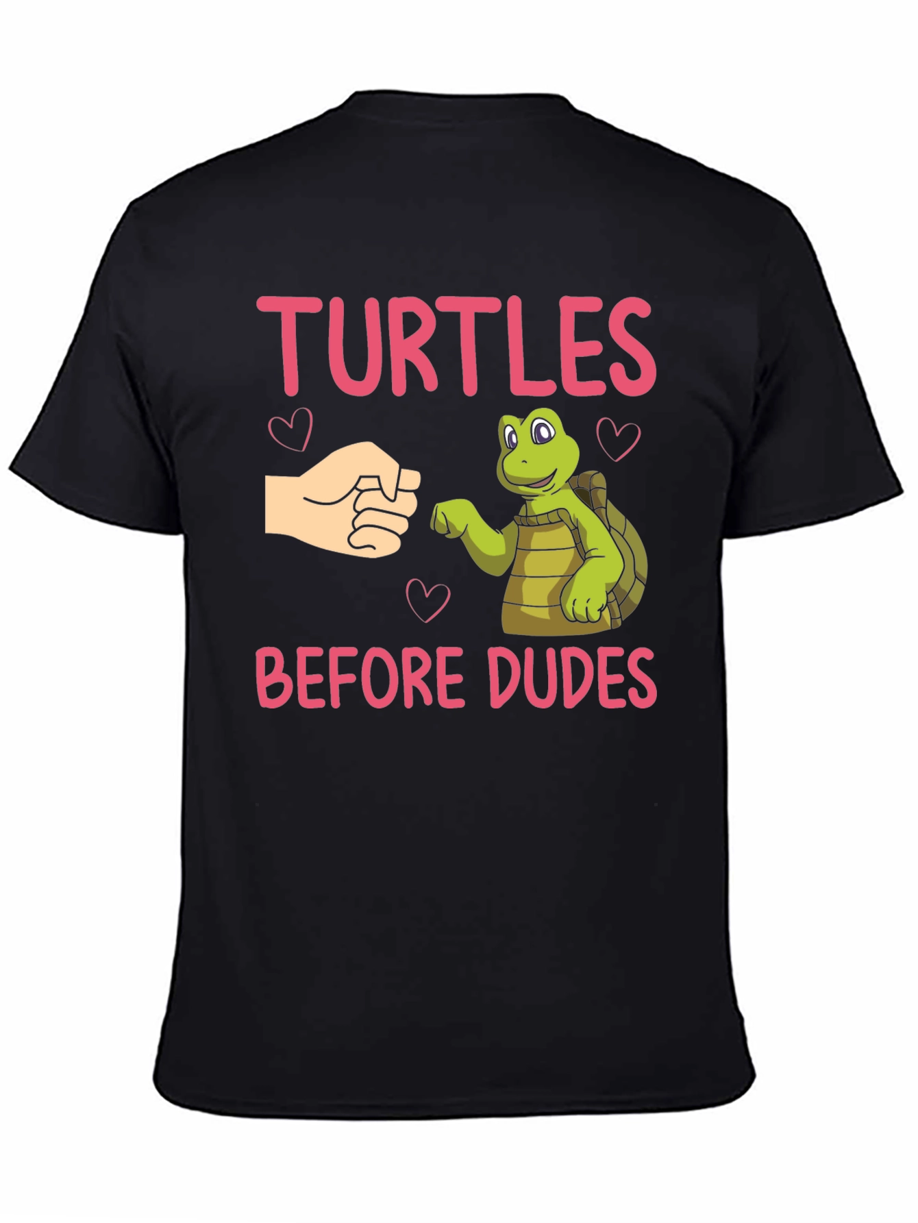Black Turtles Before Dudes Black T-Shirt view 4