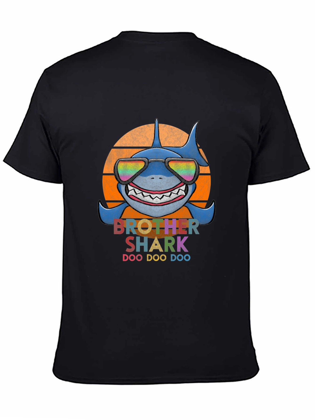 Black Brother Shark Doo Doo Doo T-Shirt view 4