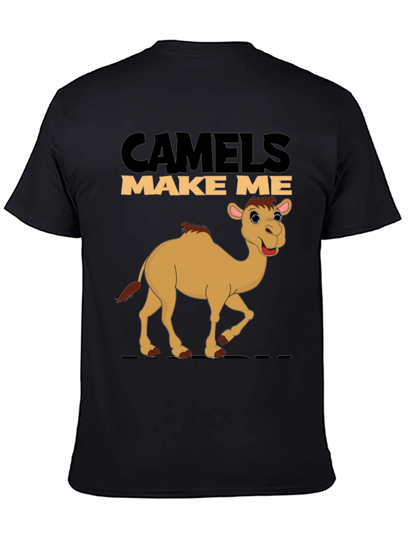 Black Camels Make Me Smile Black T-Shirt view 4