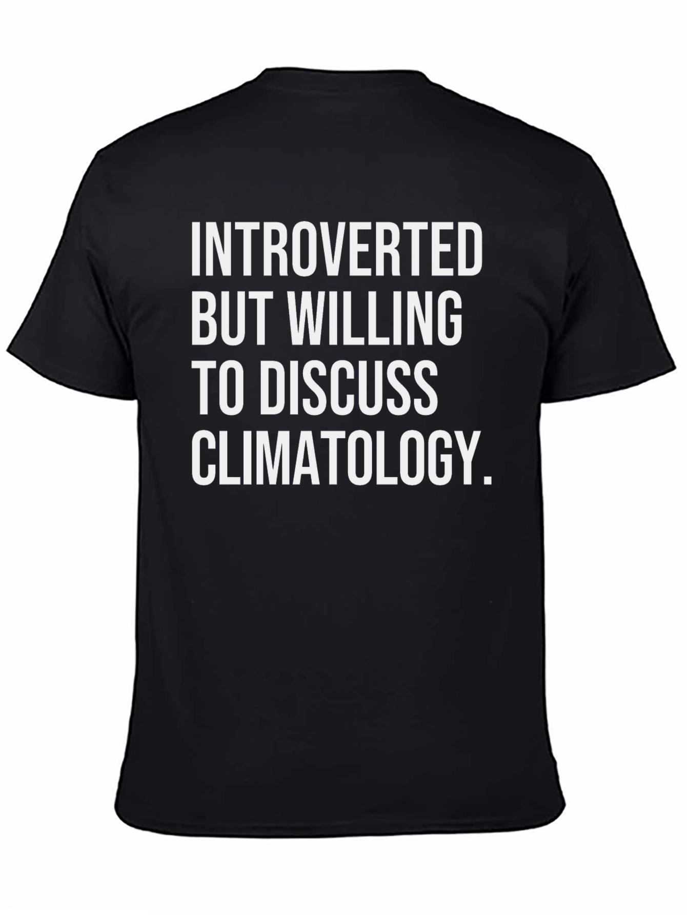 Black Introverted Climatology Tee - Black Cotton Graphic T-Shirt view 4