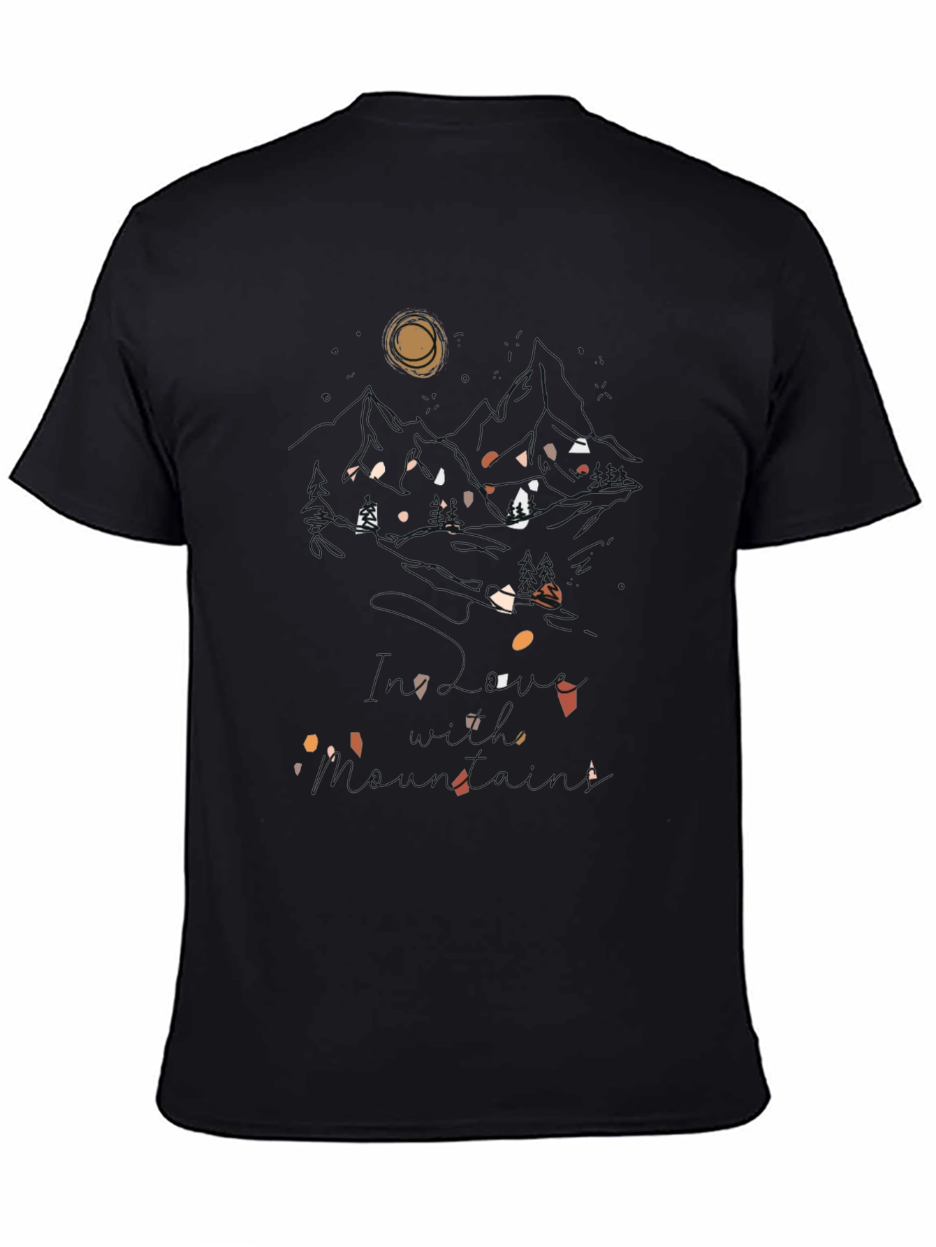 Black Abstract Print Black T-Shirt view 4