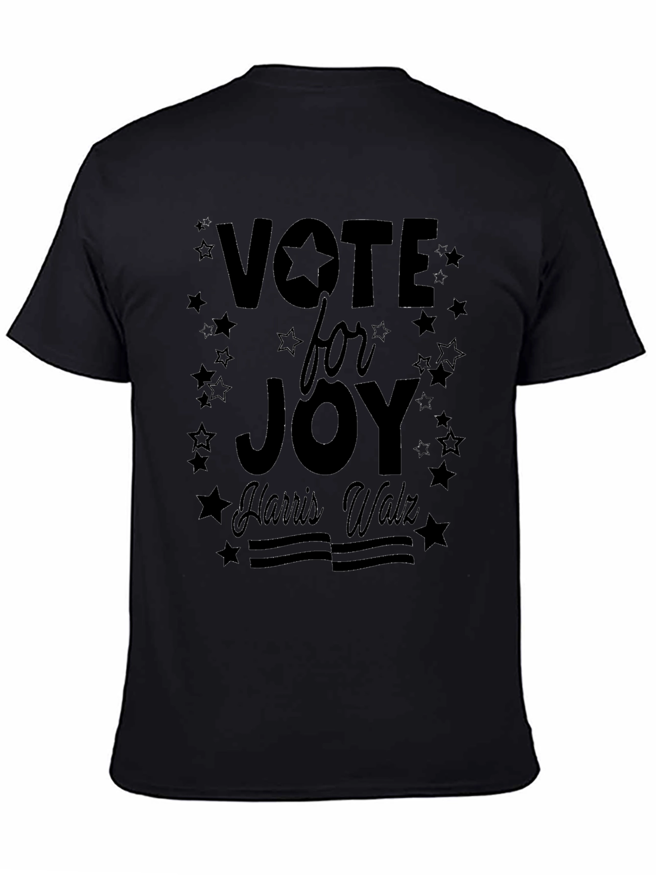 Black Vote for Joy Harris Walz Black T-Shirt view 4