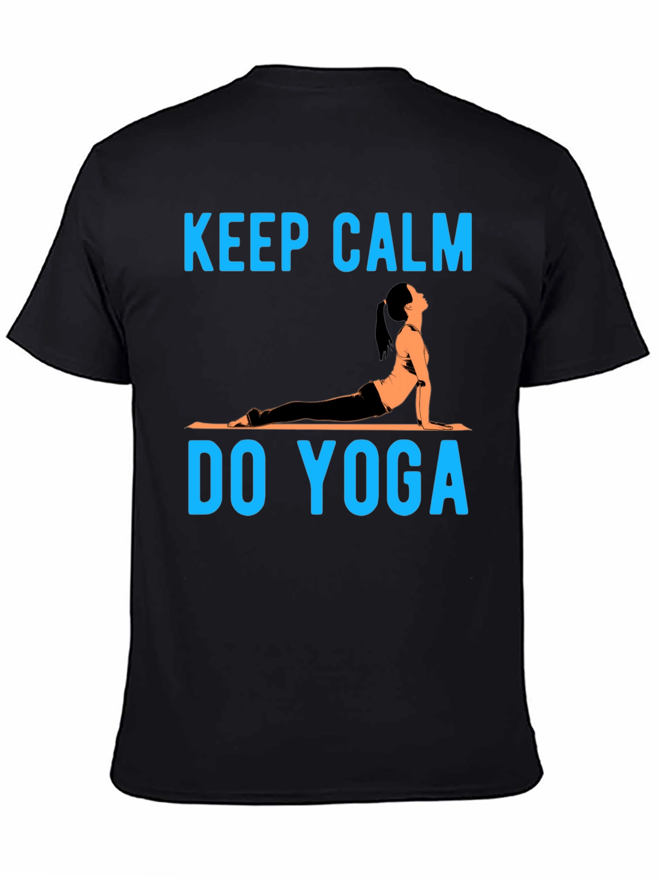 Black Keep Calm Do Yoga T-Shirt - Black Cotton Blend view 4
