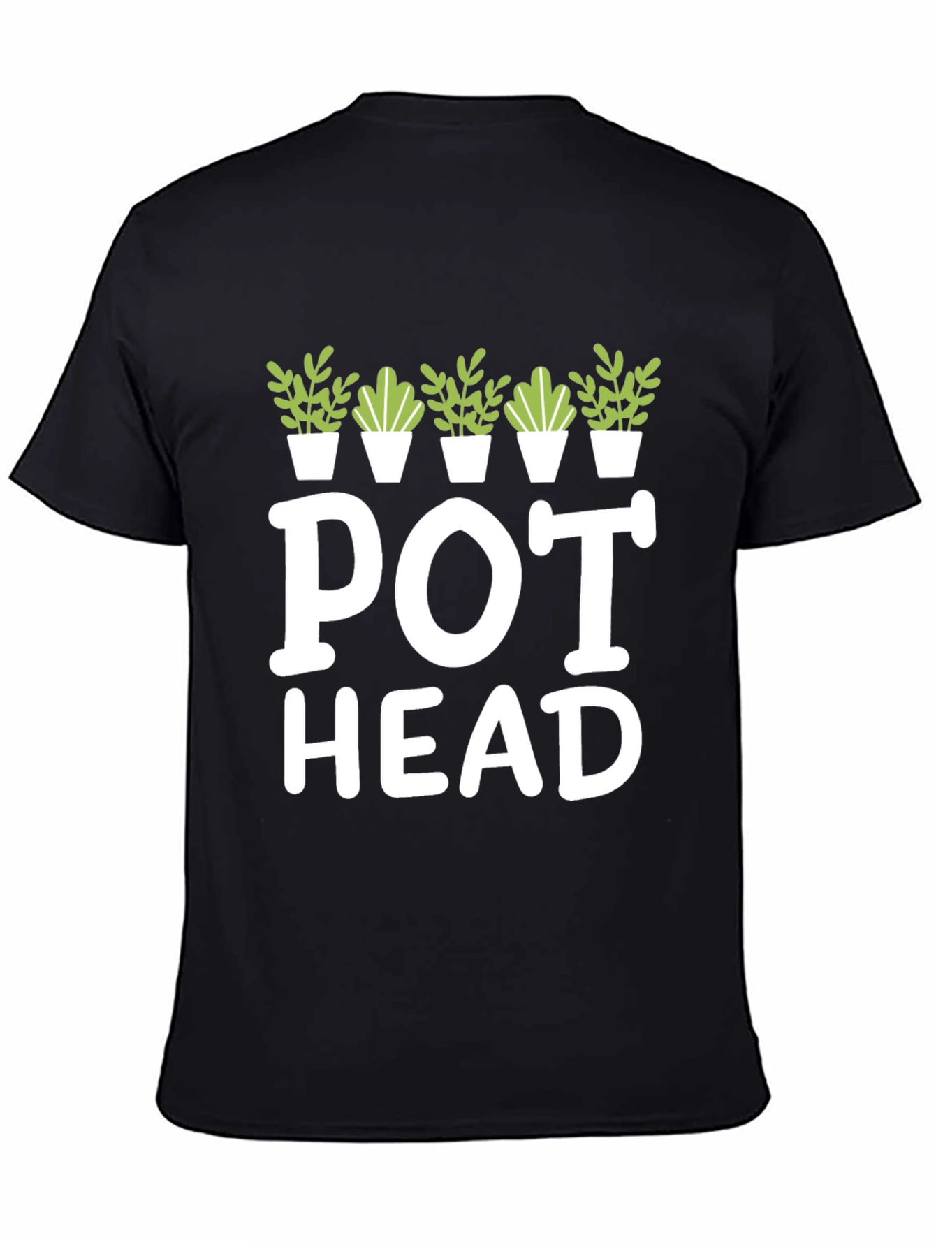 Black Pot Head Graphic Tee - Gardening Lover T-Shirt view 4