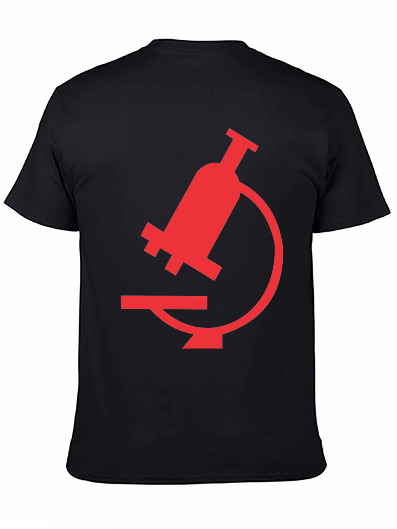 Black Black T-Shirt with Red Microscope Graphic view 4