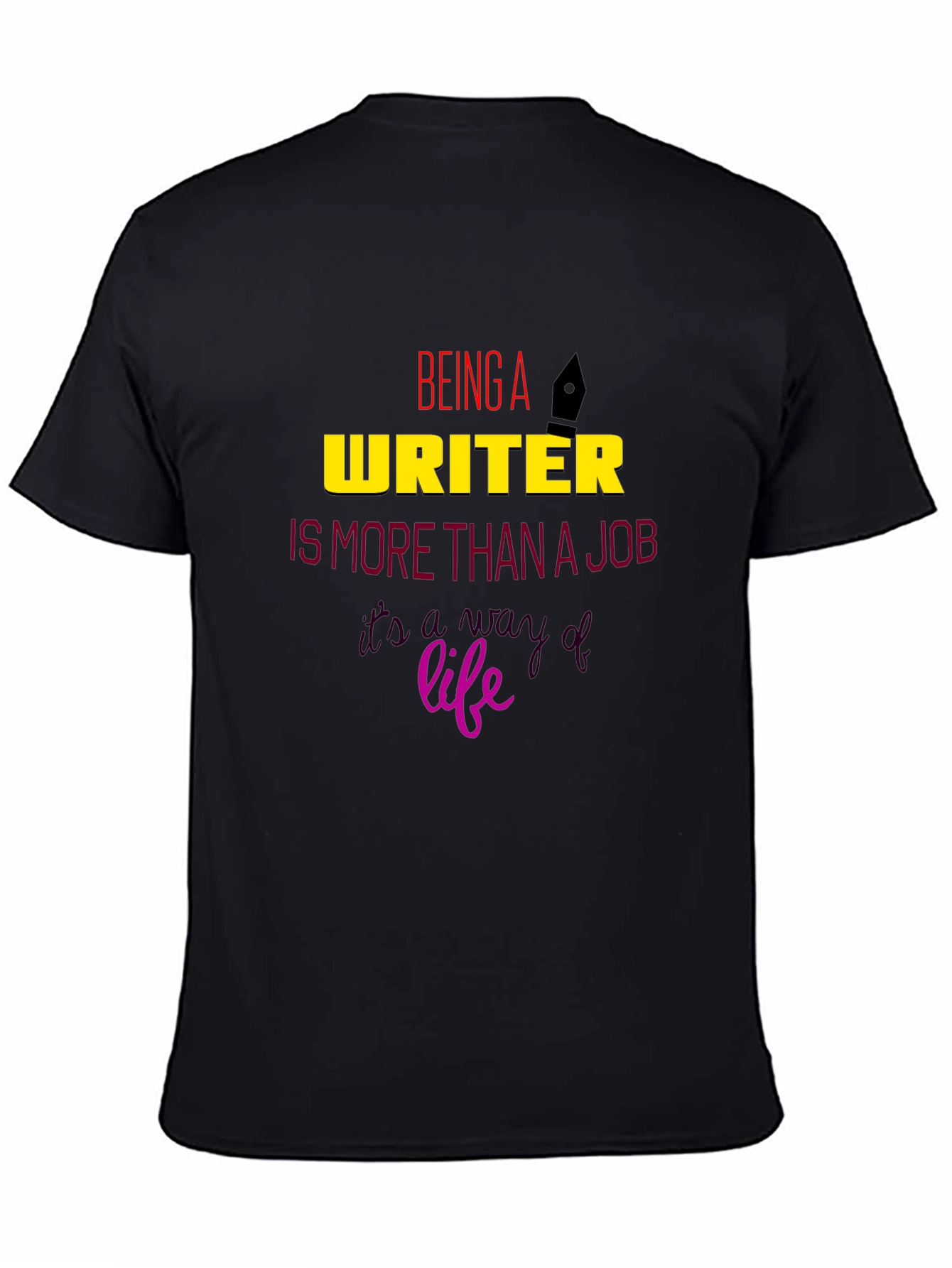 Black Being a Writer T-Shirt view 4