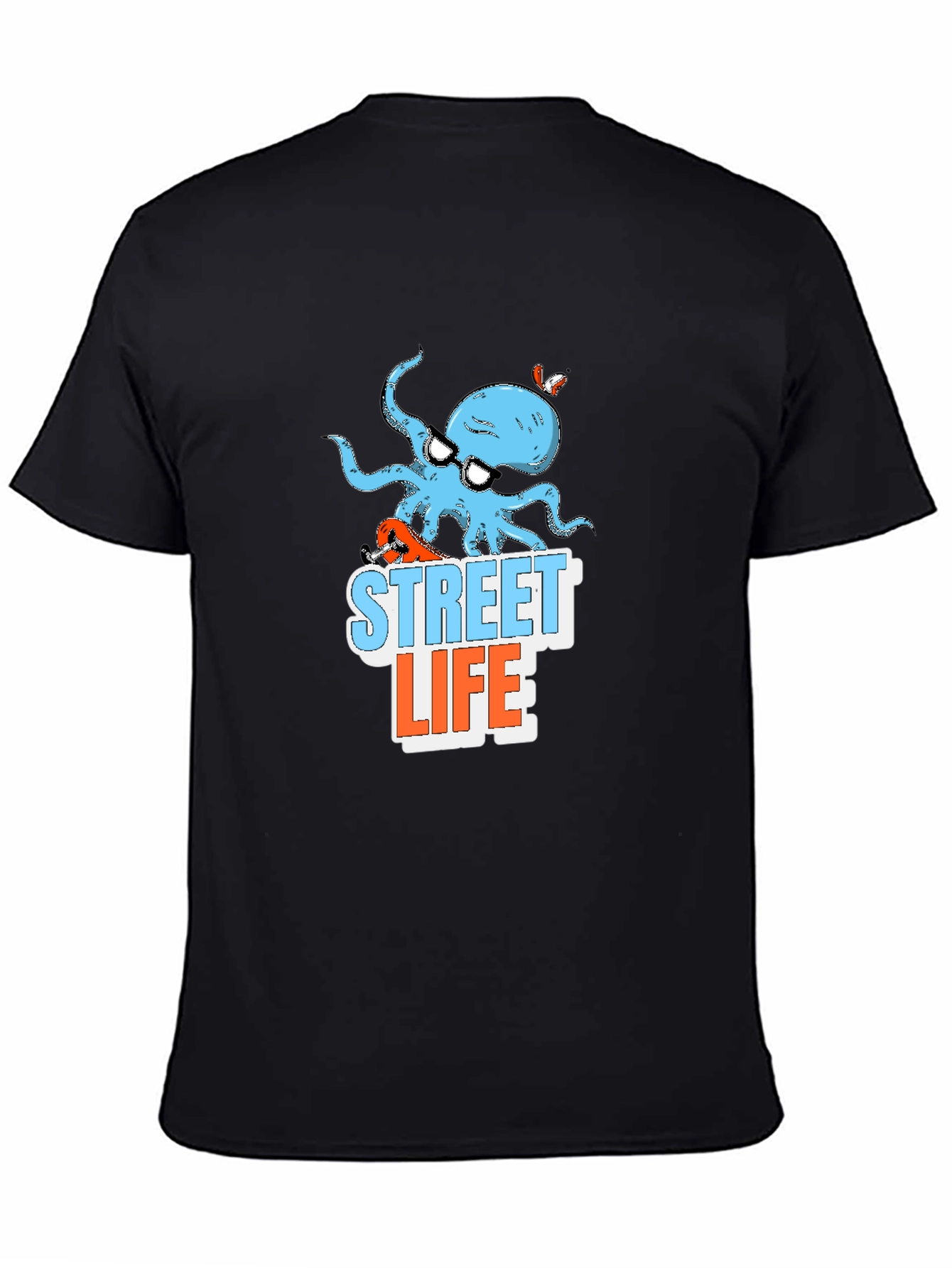 Black Street Life Octopus Graphic T-Shirt view 4