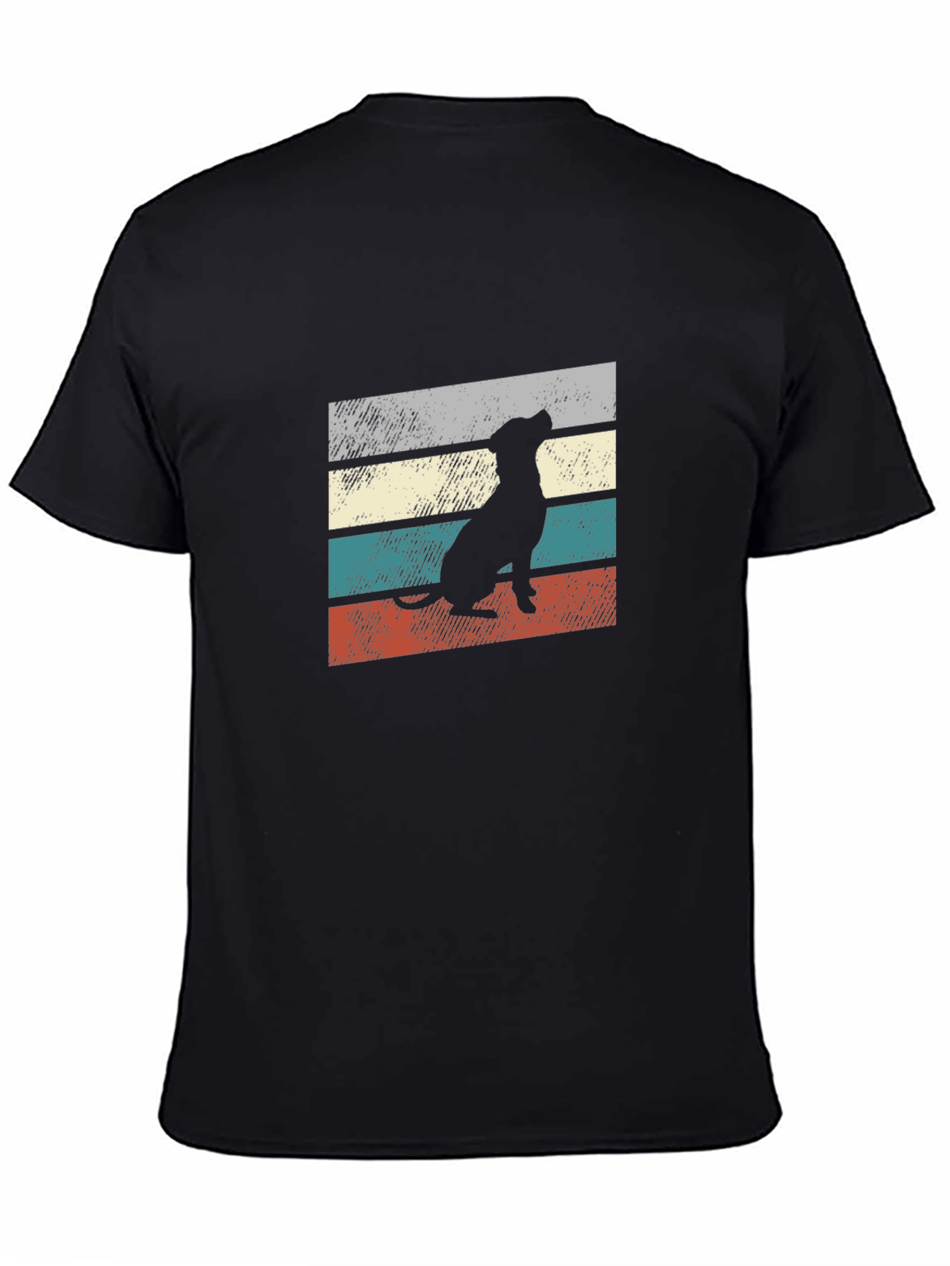 Black Retro Dog Silhouette Tee view 4
