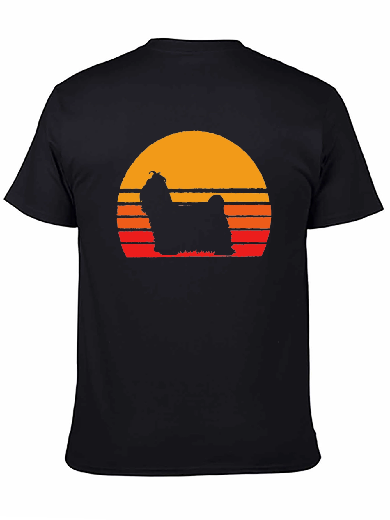 Black Retro Dog Silhouette T-Shirt view 4