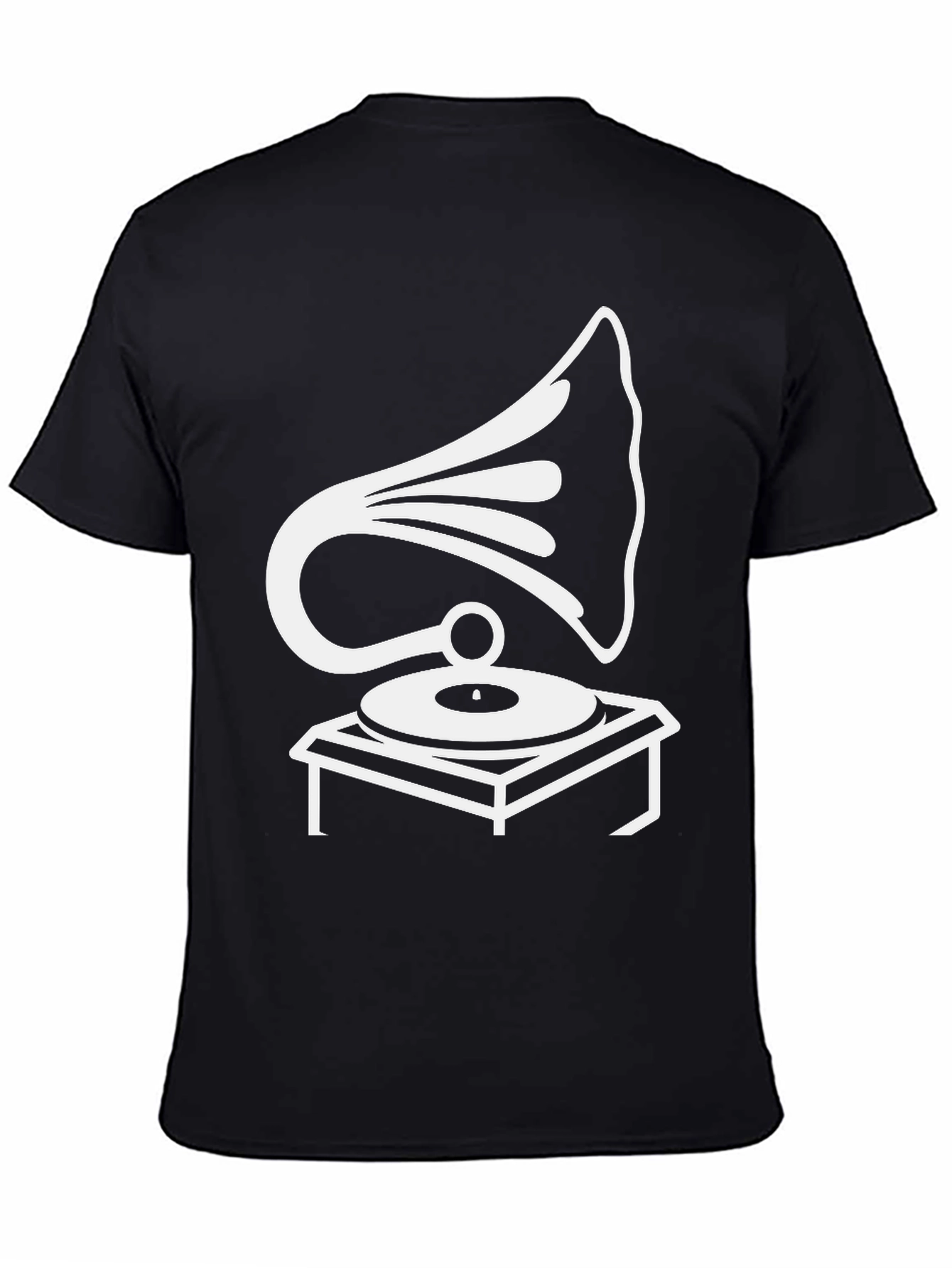 Black Retro Phonograph Graphic Tee - Black view 4