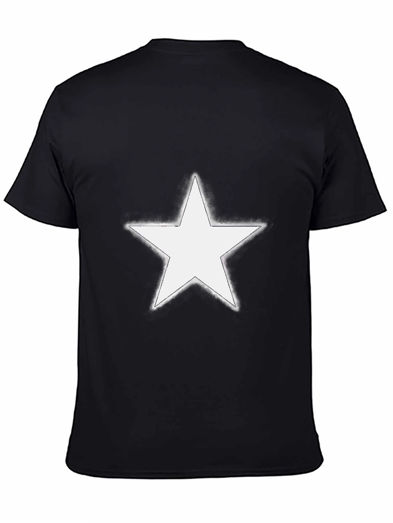 Black Star Graphic Tee - Men's Black Cotton T-Shirt view 4