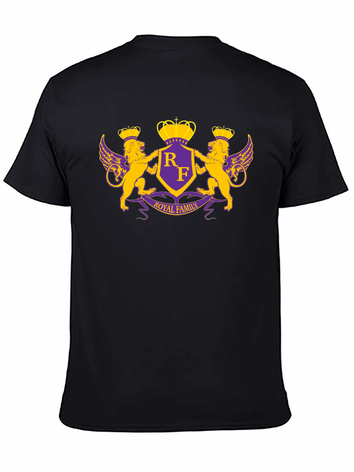 Black Royal Family Crest Graphic T-Shirt view 4