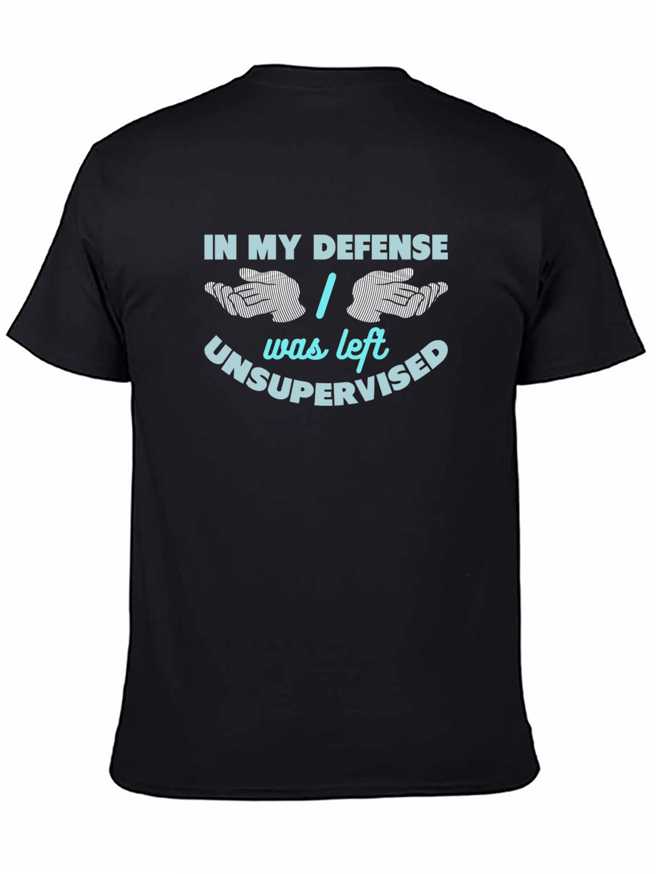 Black In My Defense Funny Graphic T-Shirt view 4