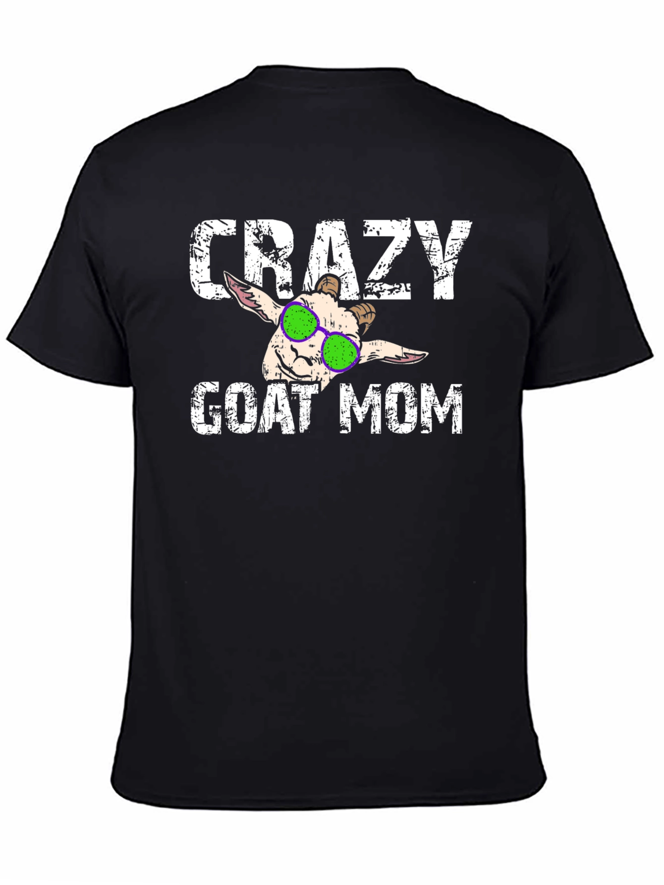 Black Crazy Goat Mom T-Shirt - Funny Animal Lover Tee view 4