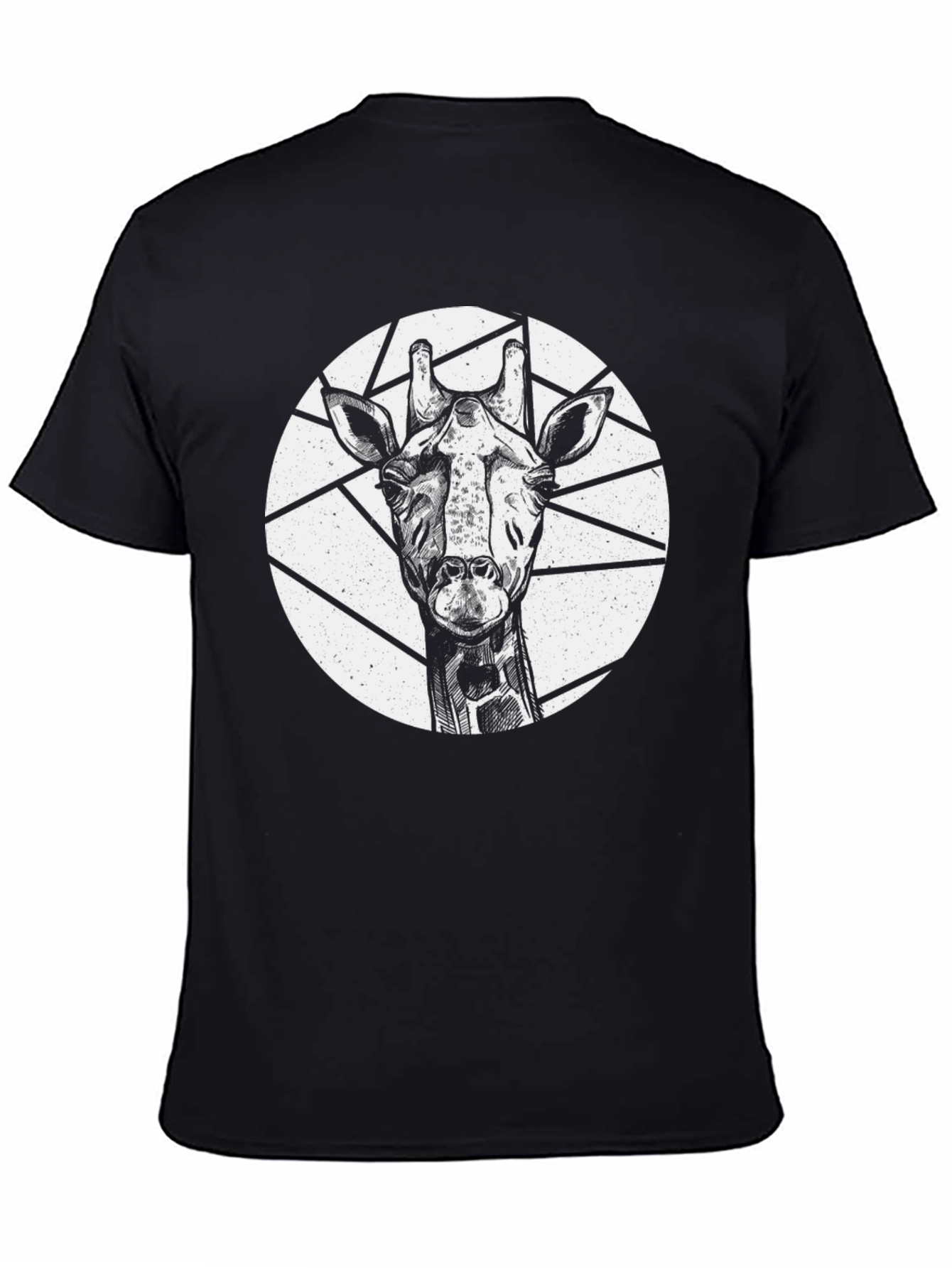 Black Giraffe Graphic Tee - Unique Black Shirt view 4