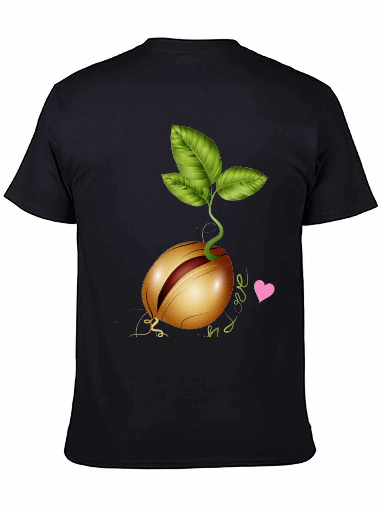 Black Sprouted Avocado Seed Graphic Tee - Love & Growth view 4