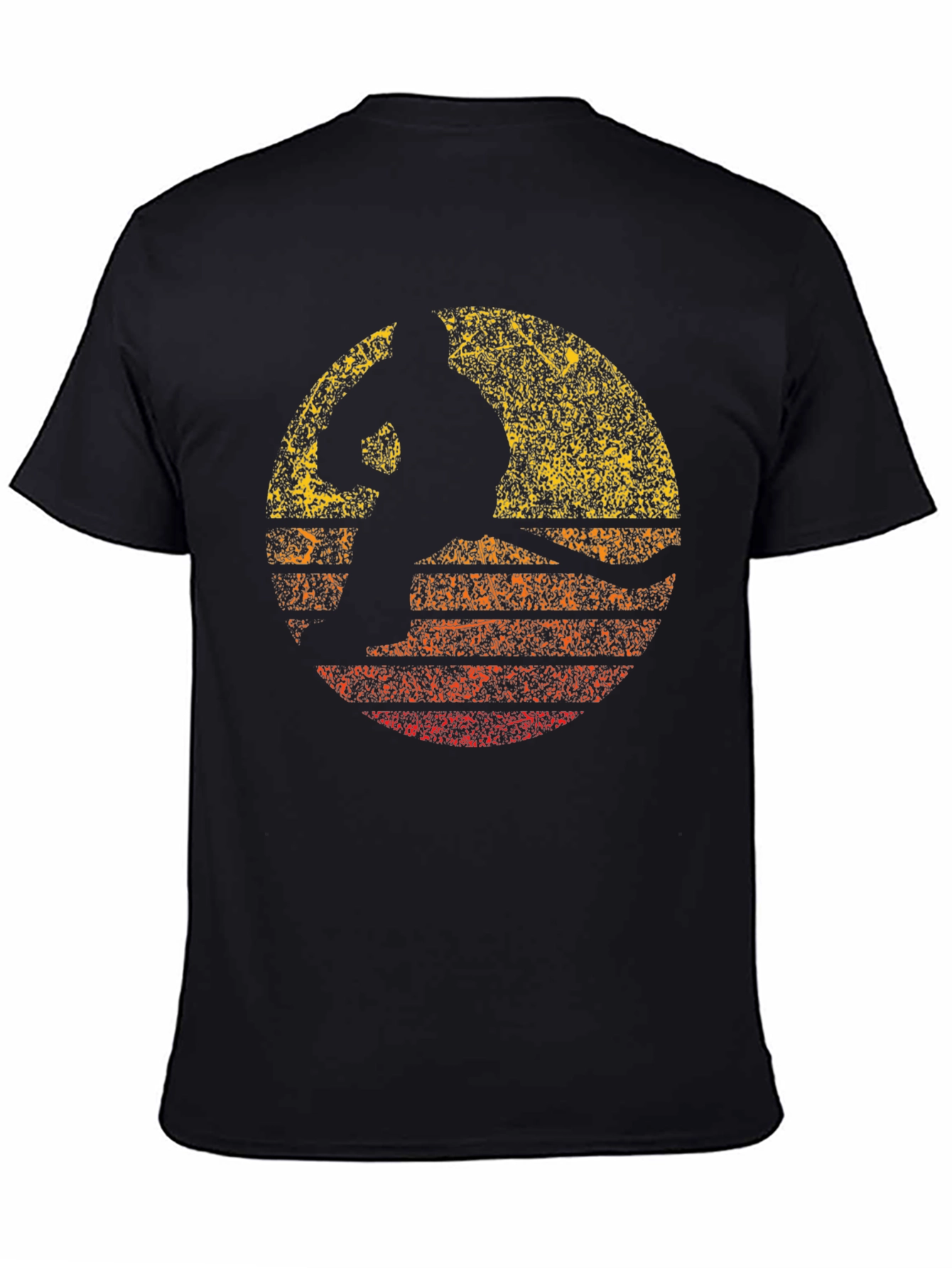 Black Retro Sunset Silhouette T-Shirt - Black view 4