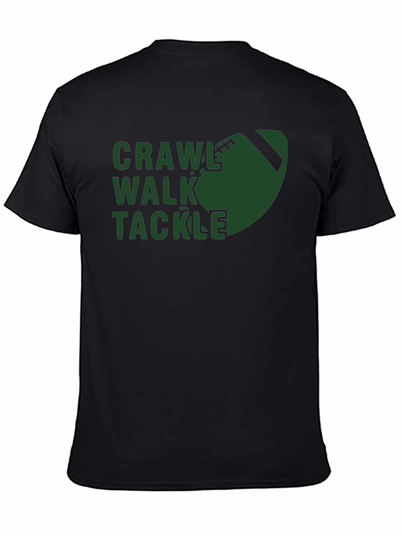 Black Crawl Walk Tackle Football T-Shirt view 4