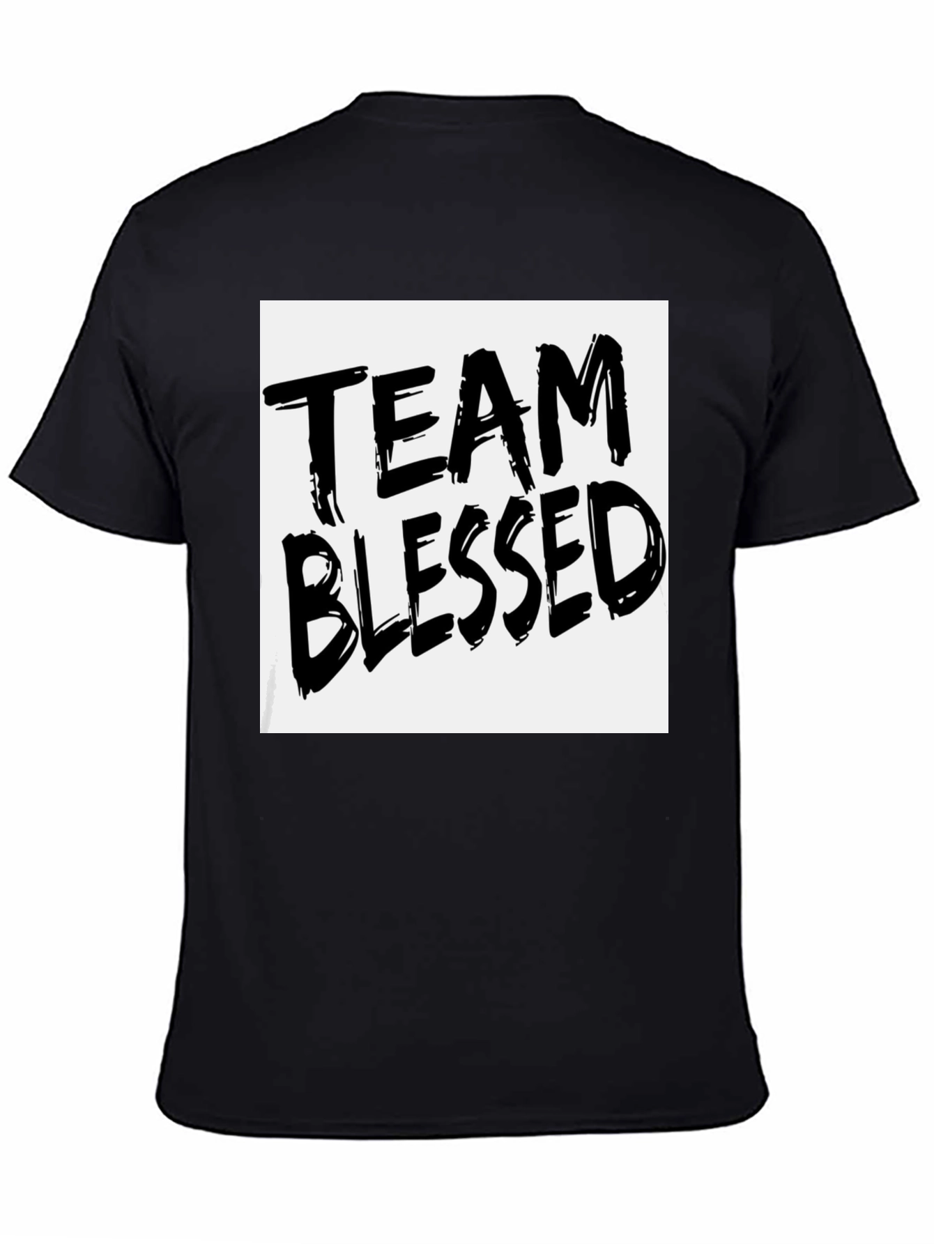 Black Team Blessed Graphic T-Shirt - Black view 4