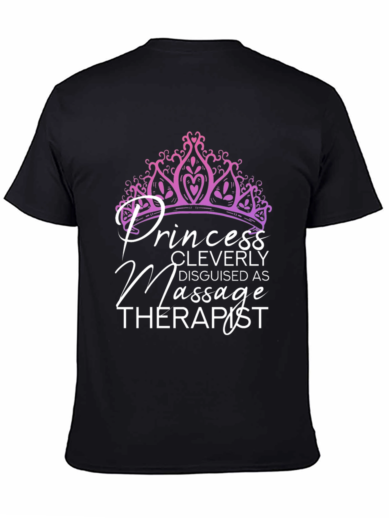 Black Princess Massage Therapist T-Shirt view 4
