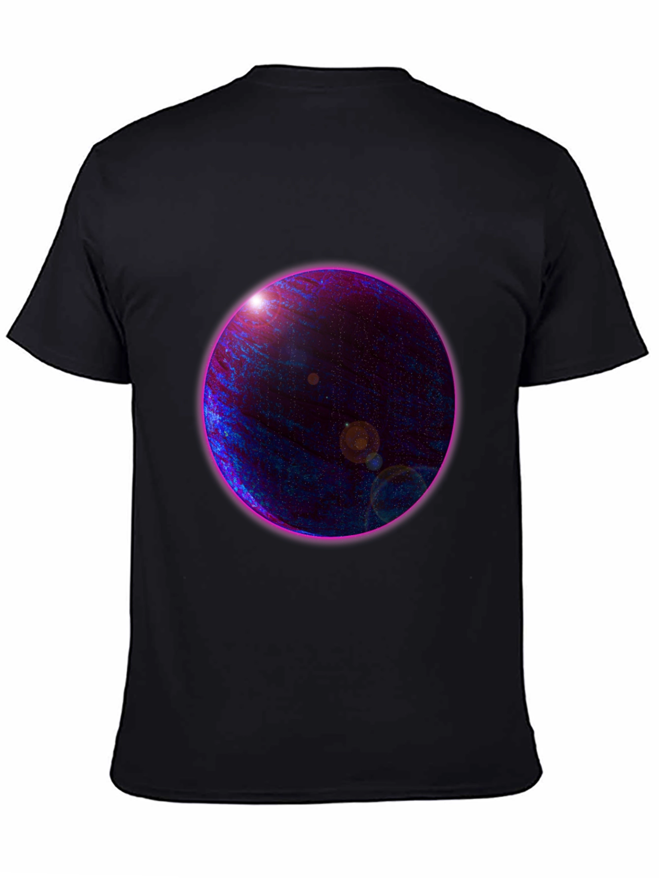 Black Cosmic Planet Graphic Tee view 4