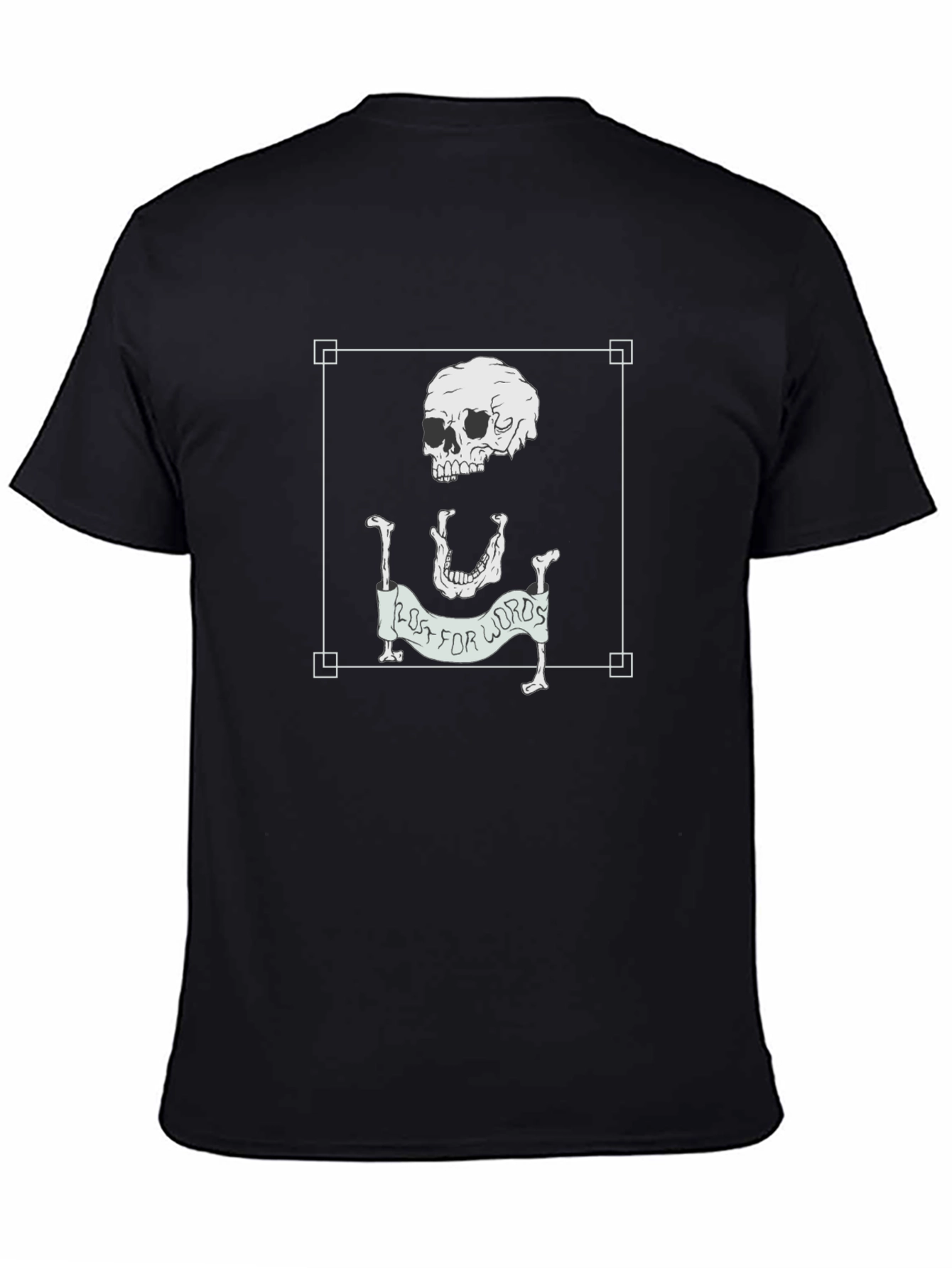 Black Lost for Words Skeleton Graphic Tee - Black view 4