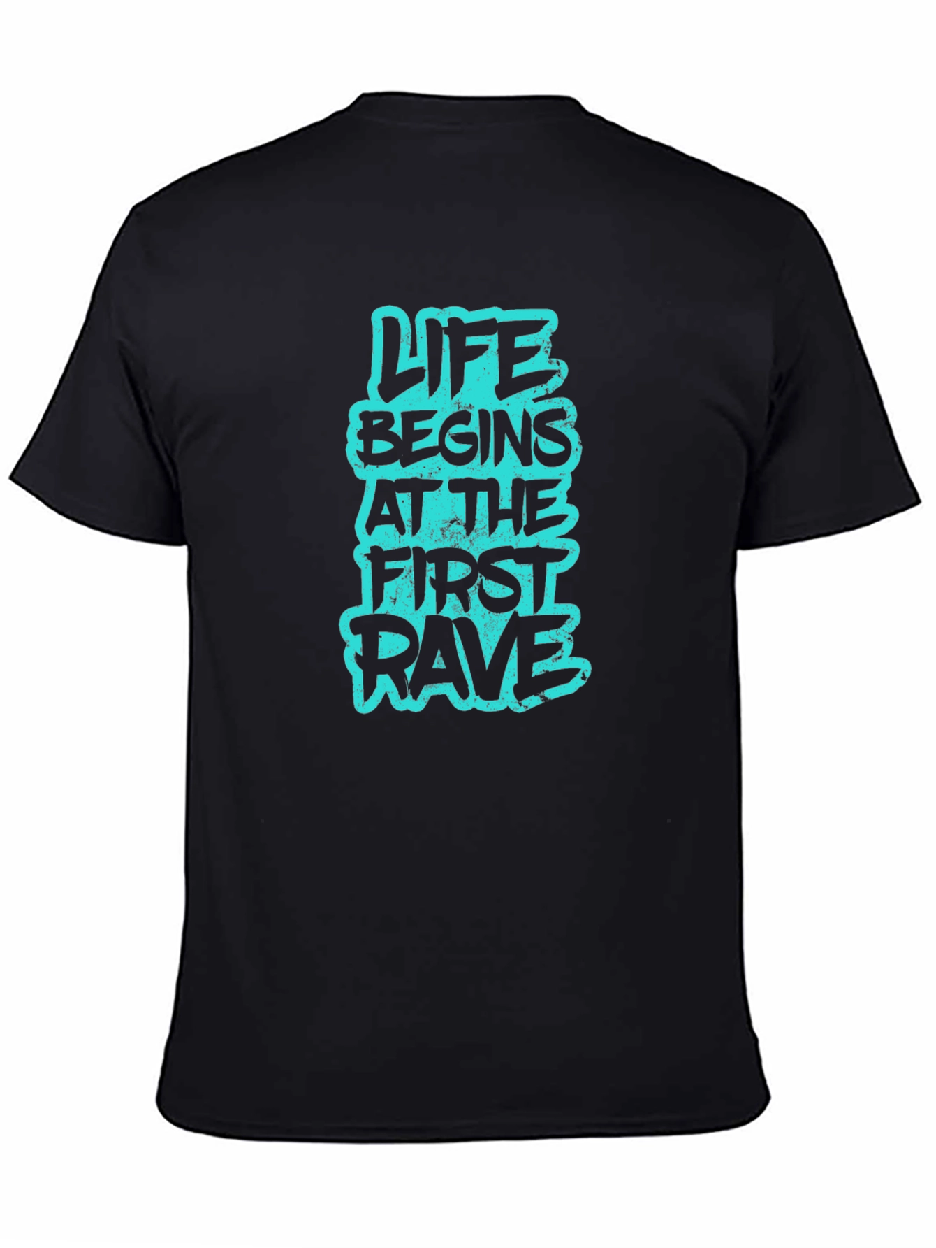 Black Life Begins at the First Rave Graphic T-Shirt view 4