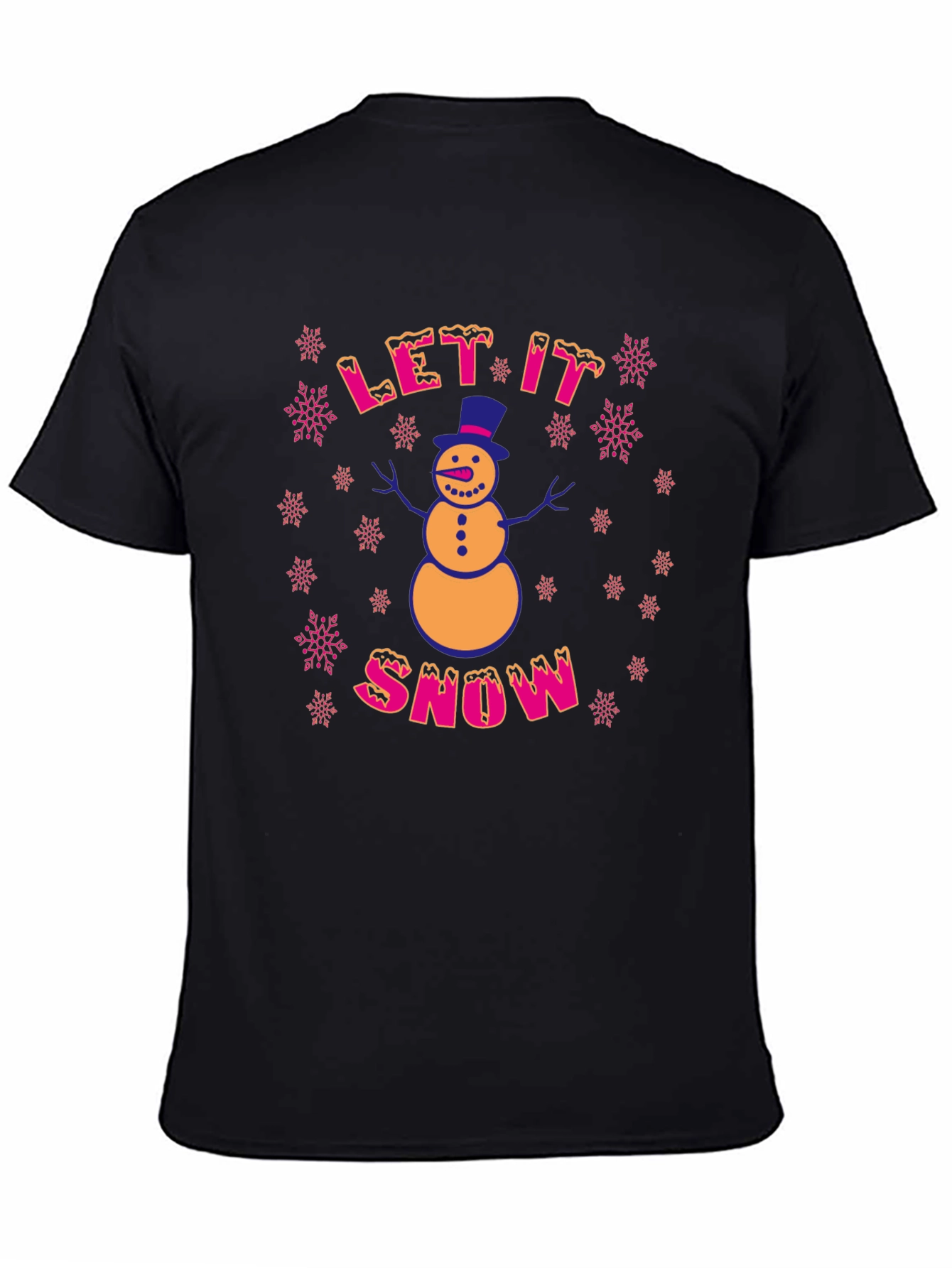 Black Festive Let It Snow Christmas Graphic Tee view 4