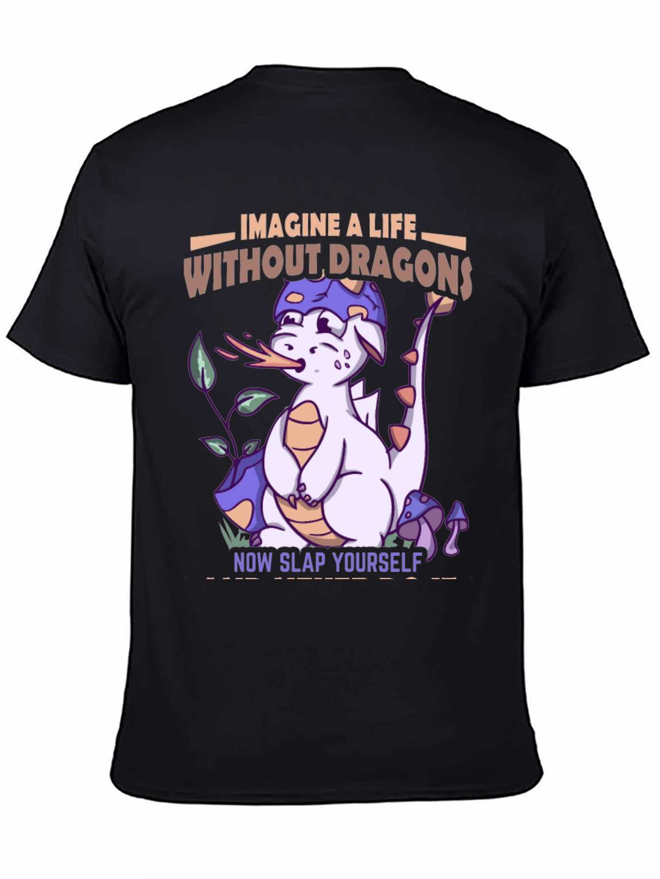 Black Imagine a Life Without Dragons T-Shirt view 4